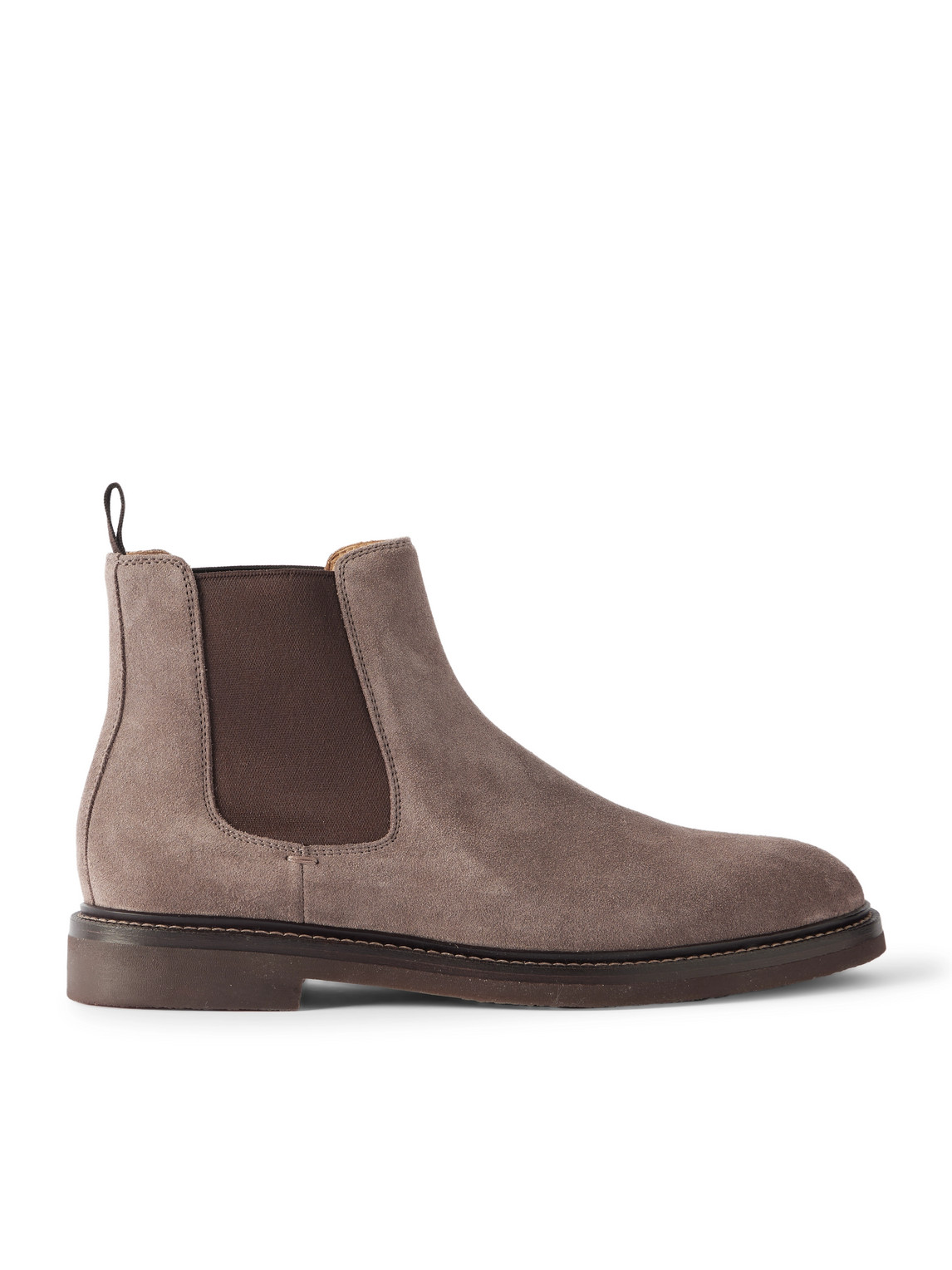Brunello Cucinelli Men Suede Chelsea Boots In Gray