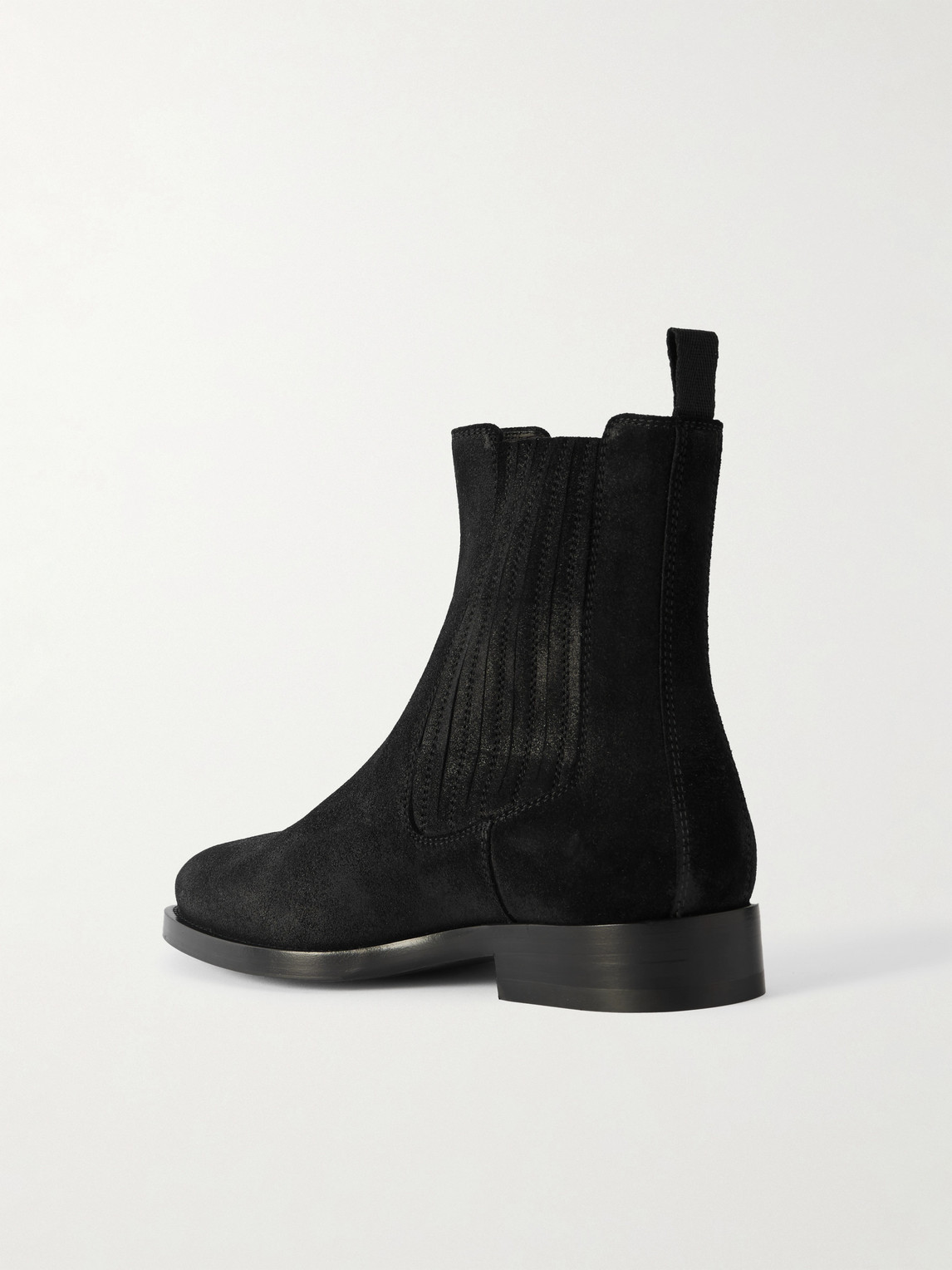 Brunello Cucinelli Waxed-suede Chelsea Boots In Black