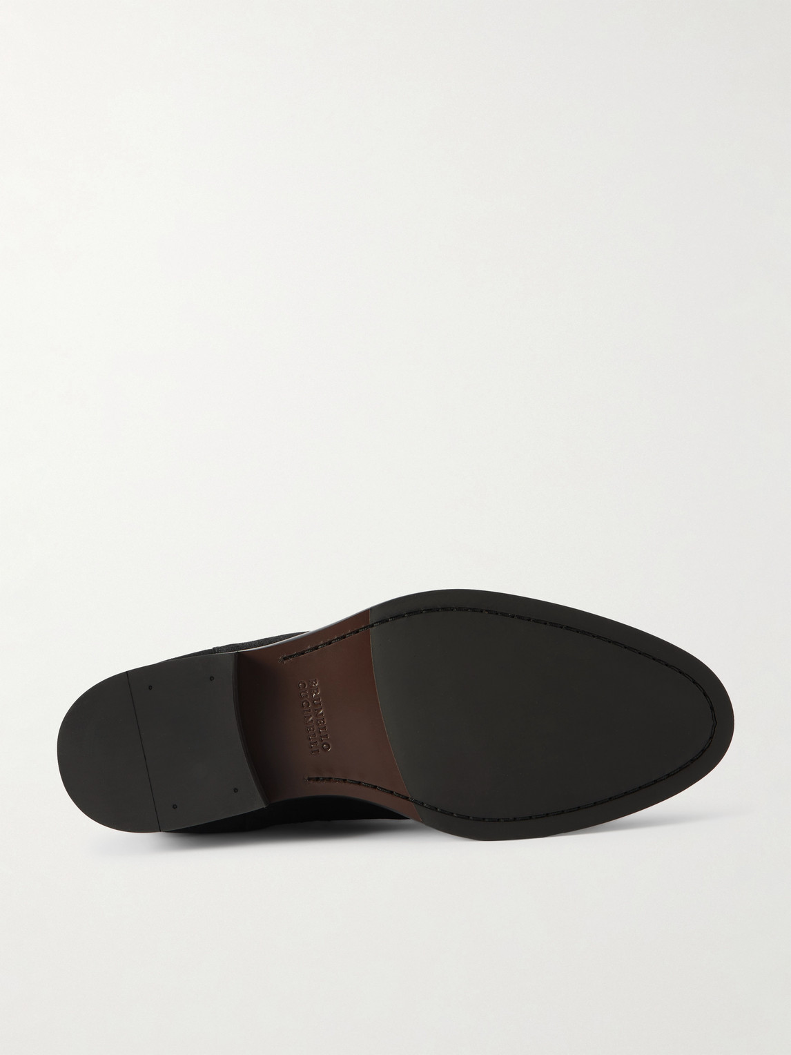 Brunello Cucinelli Waxed-suede Chelsea Boots In Black