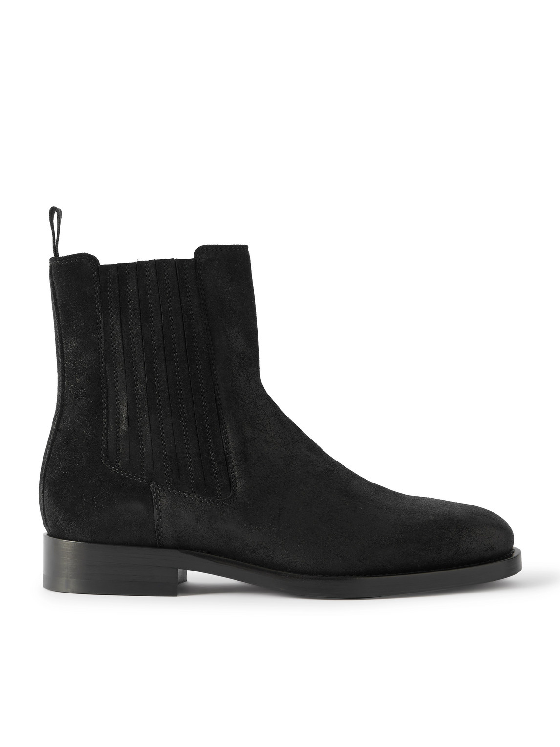 Brunello Cucinelli Waxed-suede Chelsea Boots In Black
