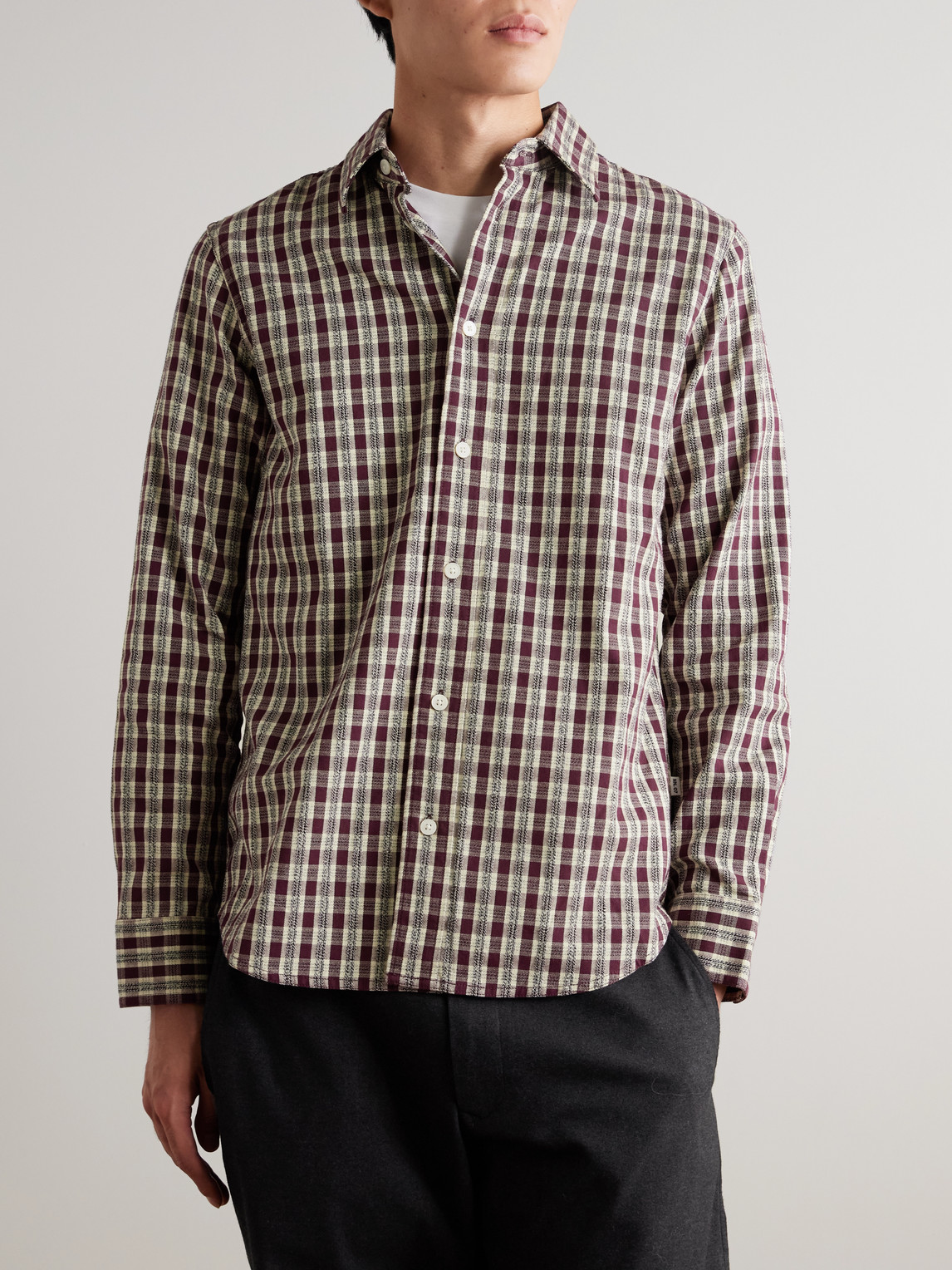 Nn07 Colby 50007 Embroidered Checked Organic Cotton Shirt In Multi