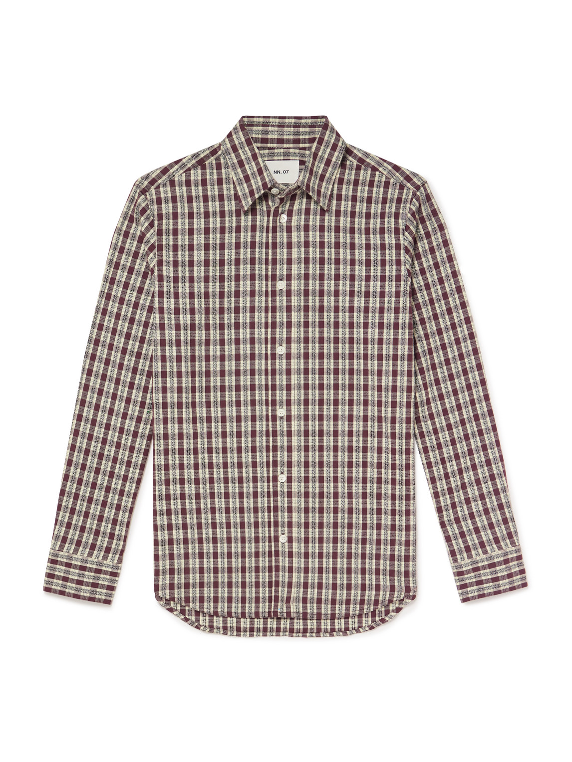 Nn07 Colby 50007 Embroidered Checked Organic Cotton Shirt In Multi