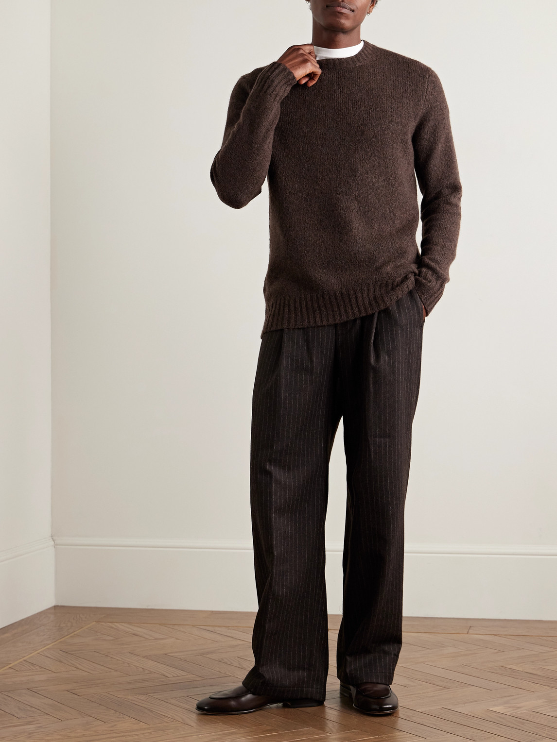 Nn07 Lee 6598 Merino Wool-blend Sweater In Brown