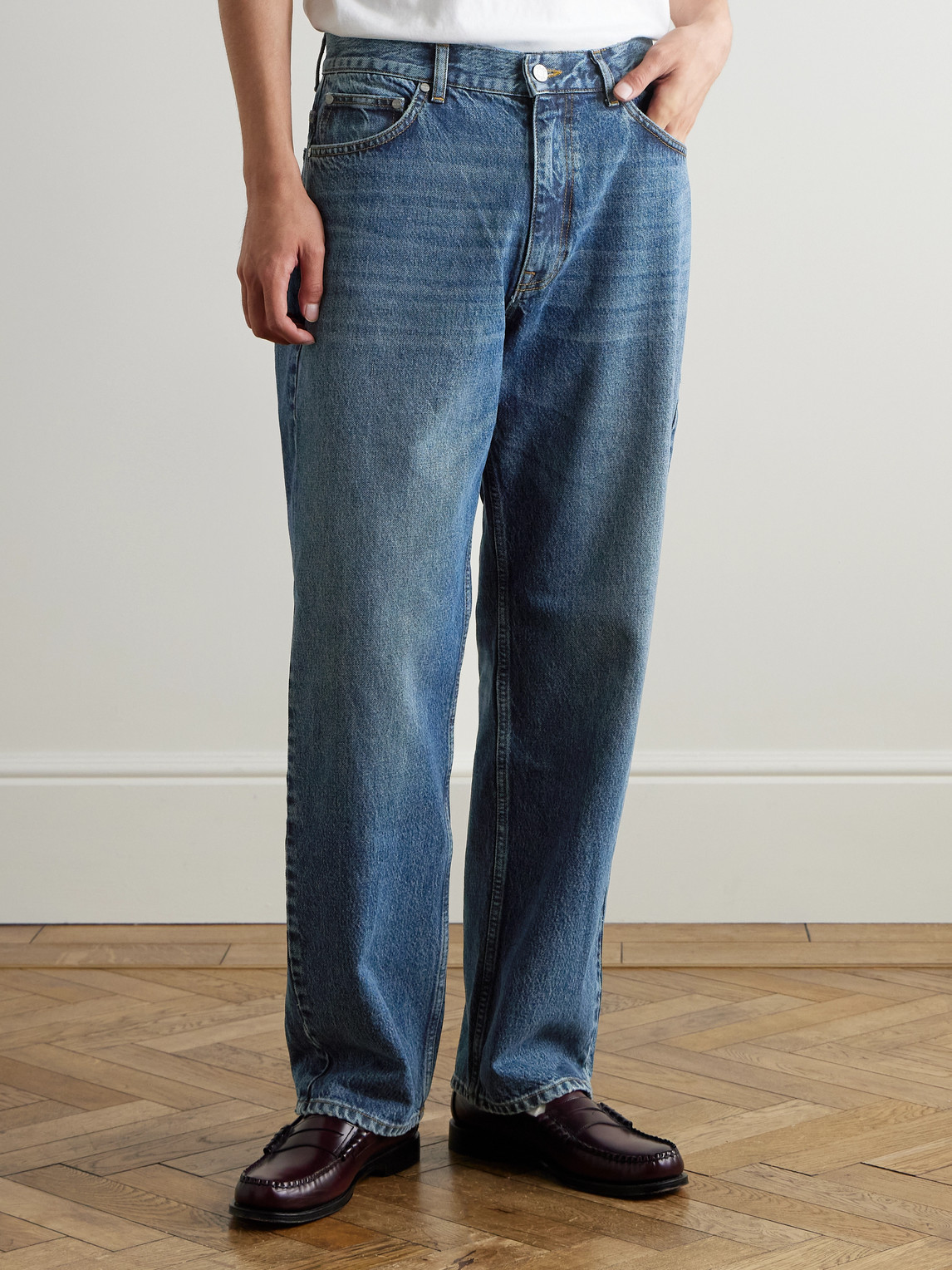 Nn07 Otis 1847 Straight-leg Stonewashed Jeans In Blue