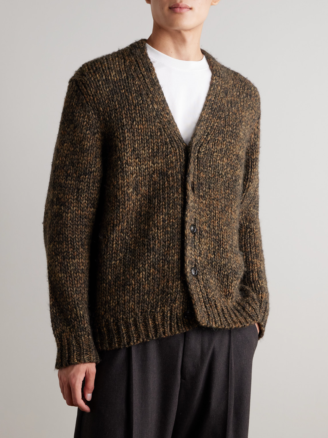 Nn07 Osky 60008 Wool-blend Cardigan In Brown