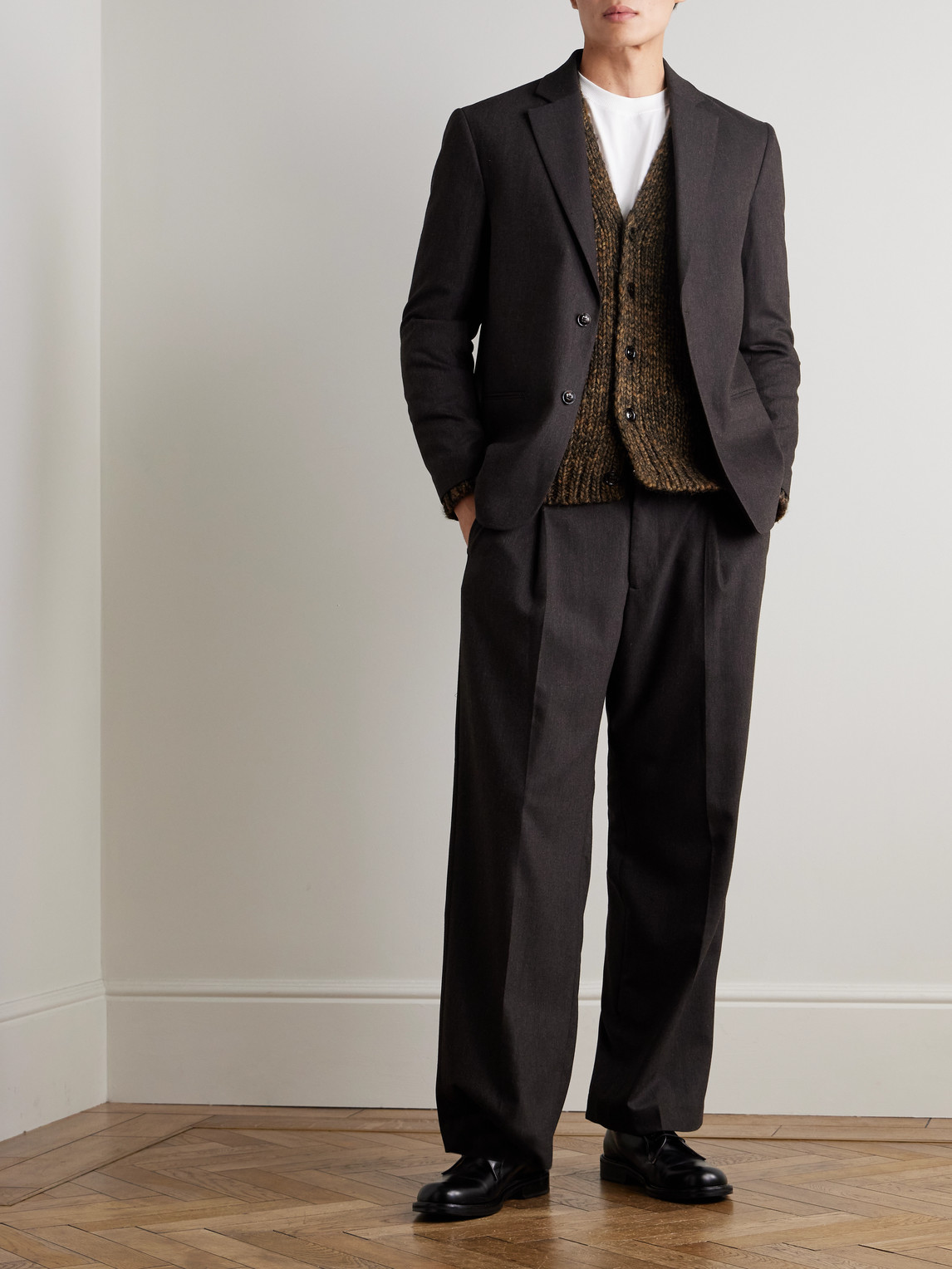Nn07 Osky 60008 Wool-blend Cardigan In Brown