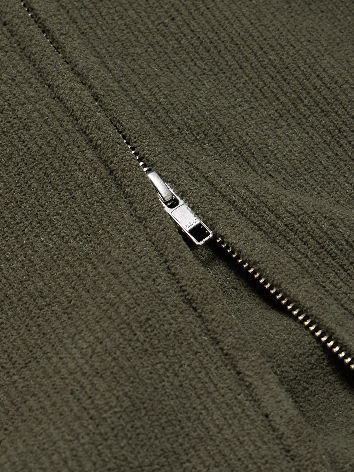 Nn07 Danny 6429 Ribbed Bouclé Zip-up Cardigan In Green