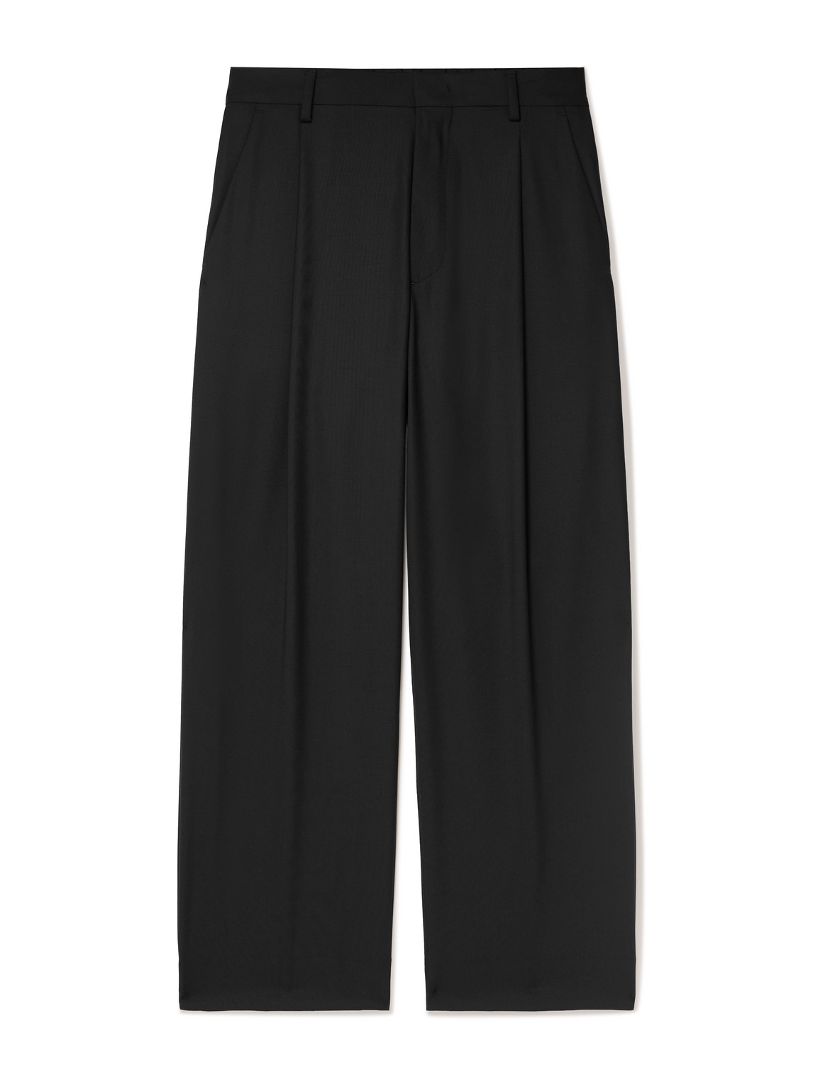 Nn07 Kay 1088 Straight-leg Pleated Recycled Woven Trousers In Black