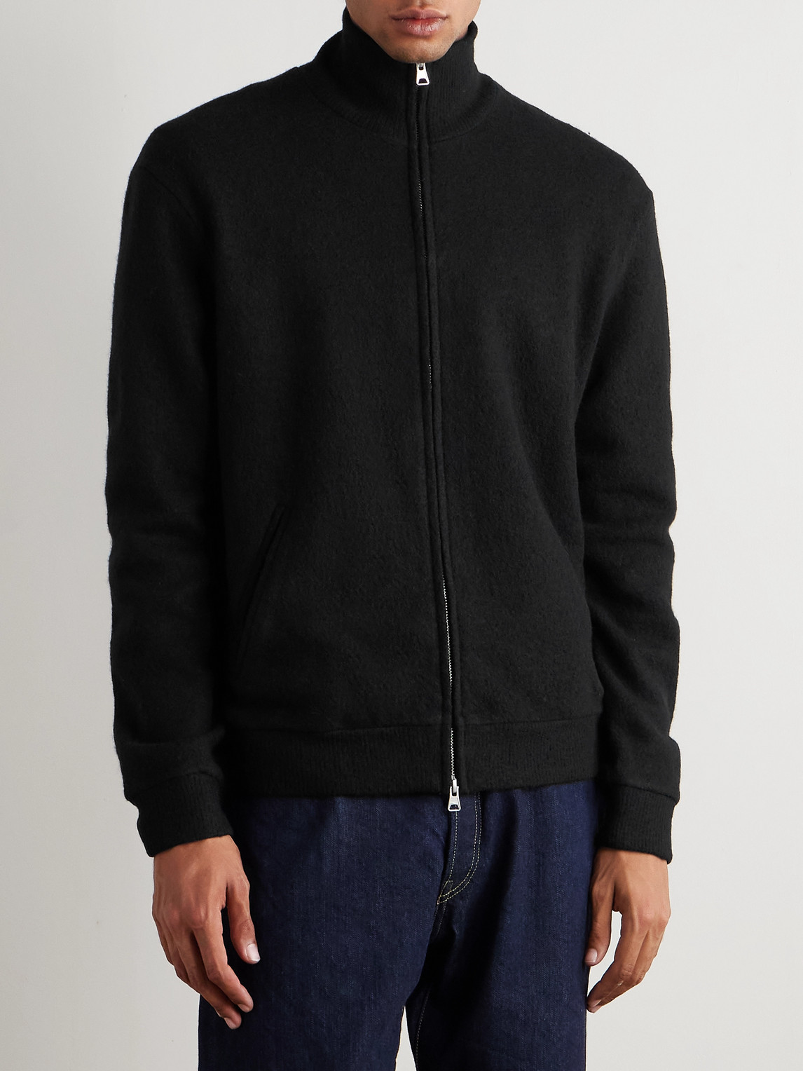 Nn07 6398 Merino Wool-felt Jacket In Black