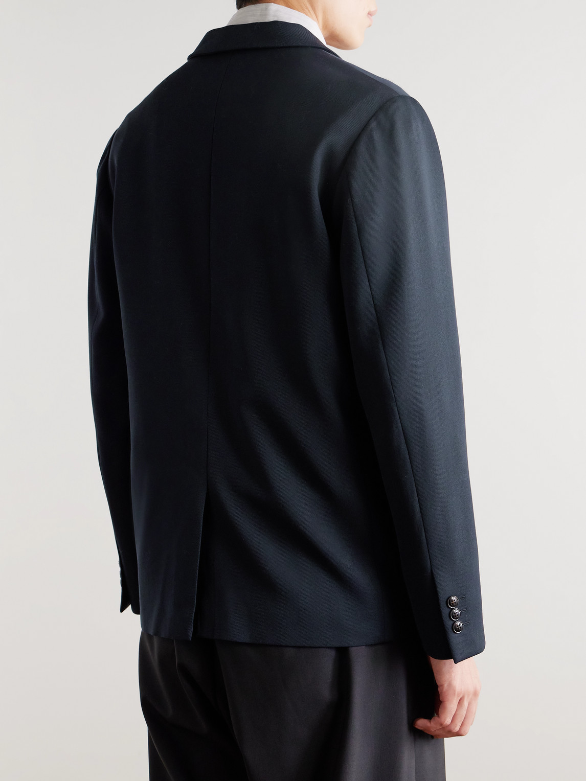 Nn07 Jordin 10002 Double-breasted Wool-blend Twill Blazer In Blue