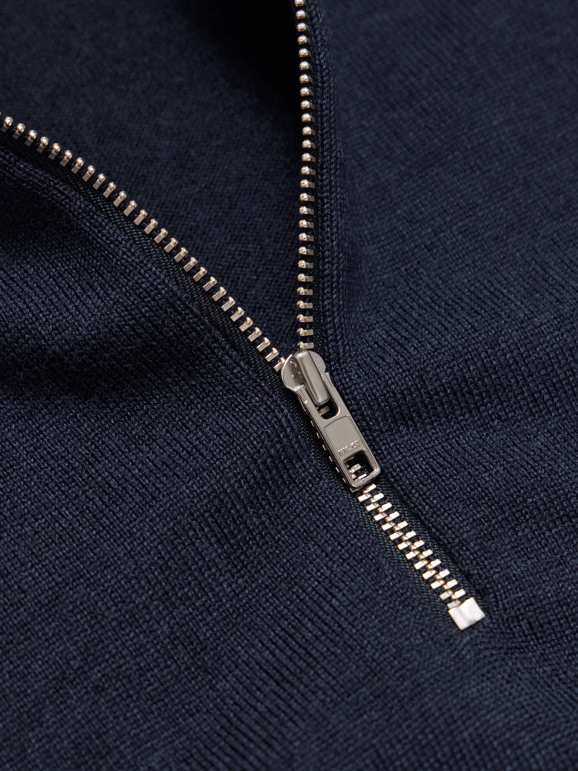 Nn07 Sergio 6605 Merino Wool Half-zip Polo Shirt In Blue