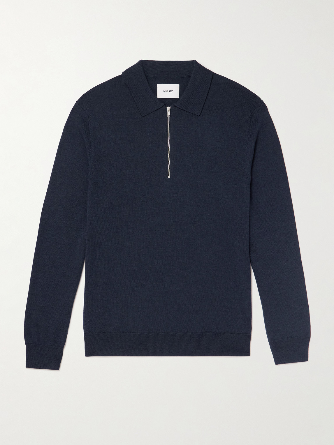 NN07 Sergio 6605 Merino Wool Half-Zip Polo Shirt