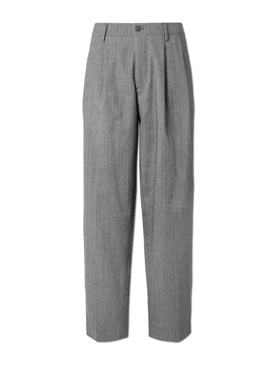 Nn07 Justin 10001 Straight-leg Herringbone Wool And Cotton-blend Suit Trousers In Gray