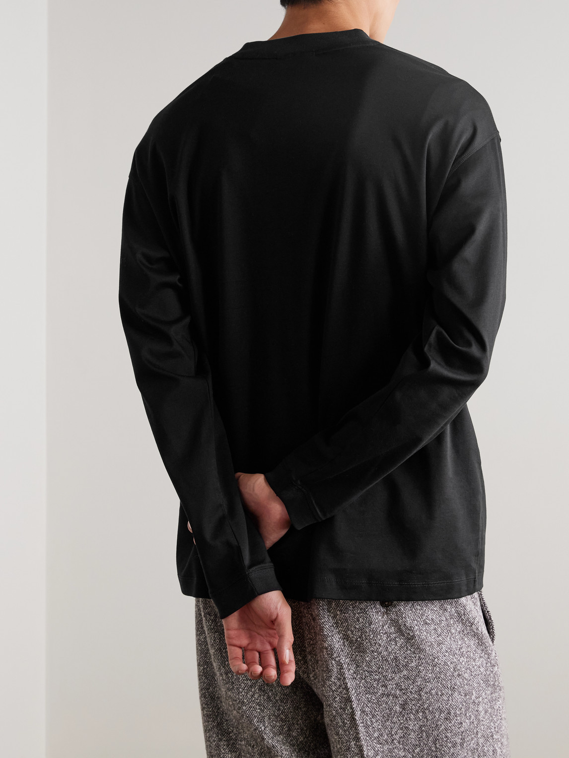 Nn07 Lionel 3525 Organic Cotton-jersey T-shirt In Black