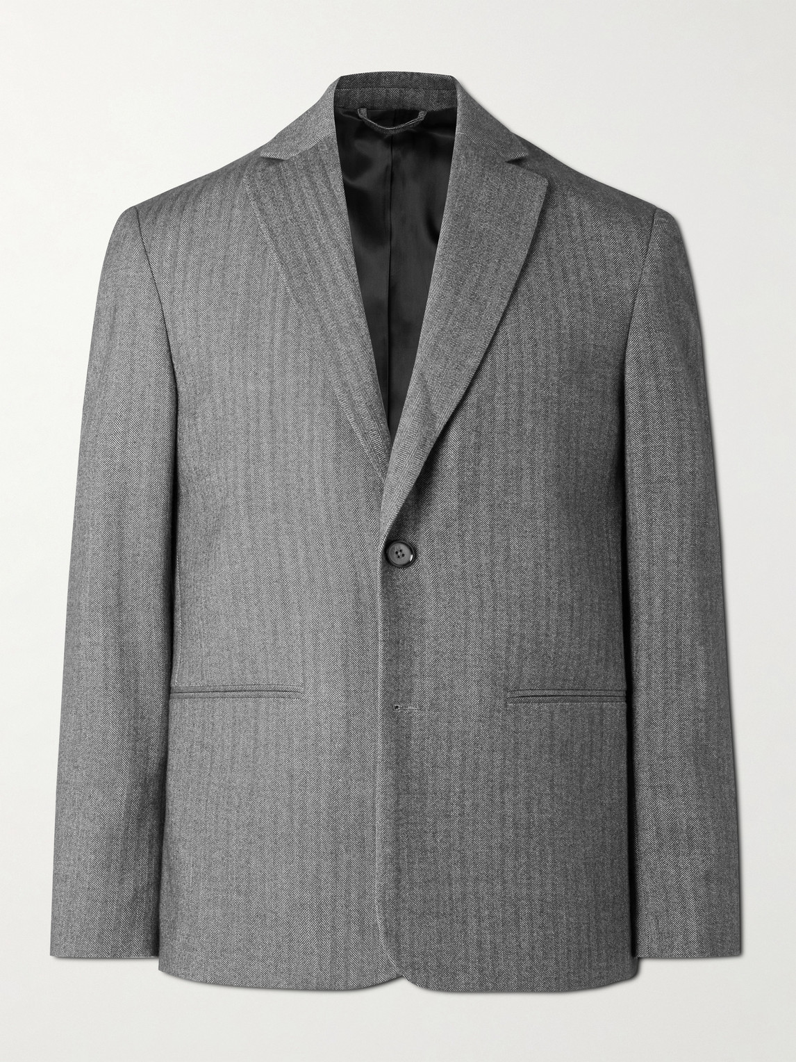 Nn07 Timo 10001 Herringbone Wool And Cotton-blend Suit Jacket In Gray