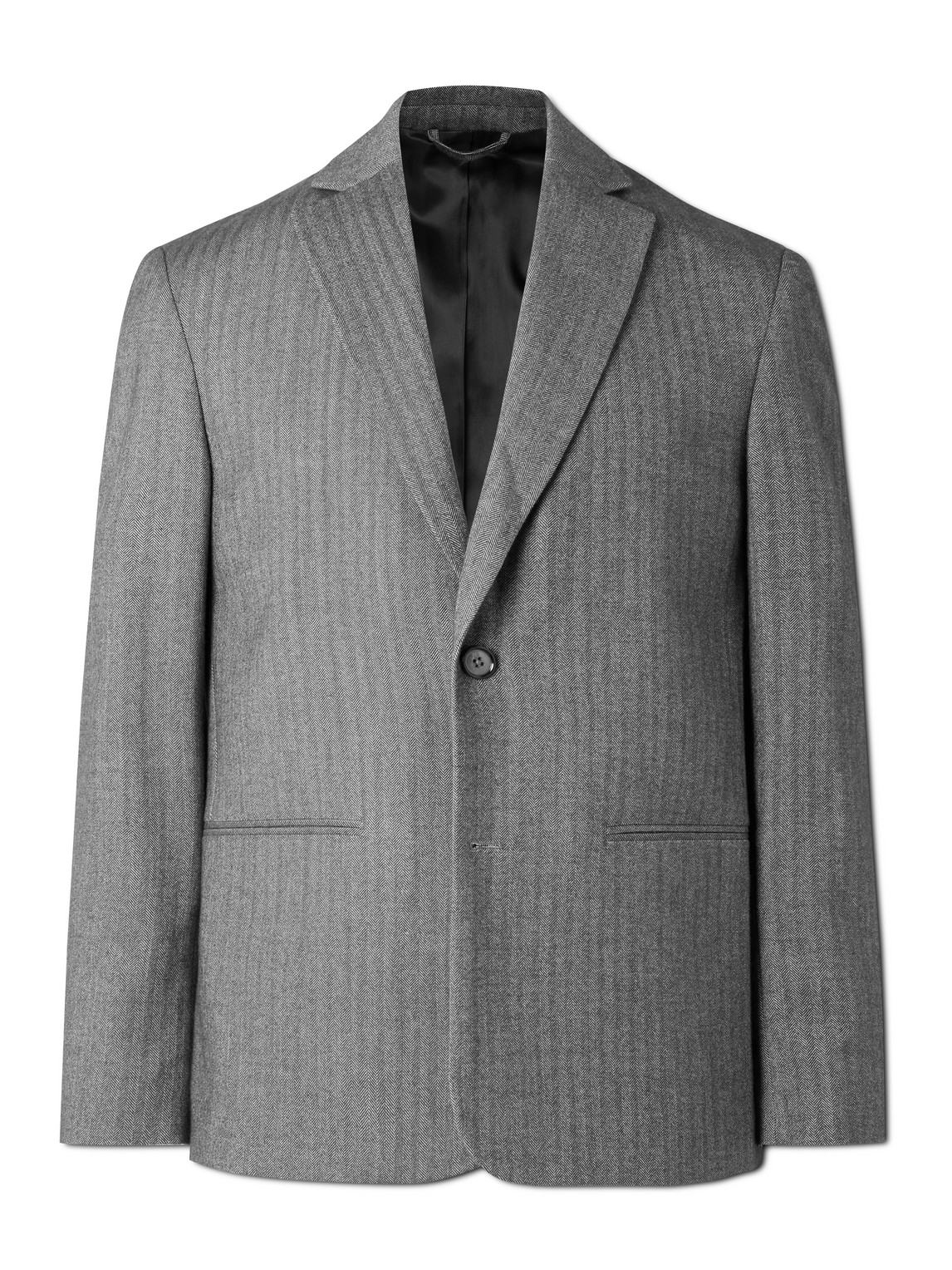 Nn07 Timo 10001 Herringbone Wool And Cotton-blend Suit Jacket In Gray
