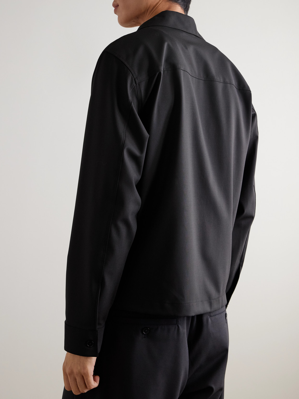 Nn07 Alban 1088 Recycled Grain De Poudre Overshirt In Black