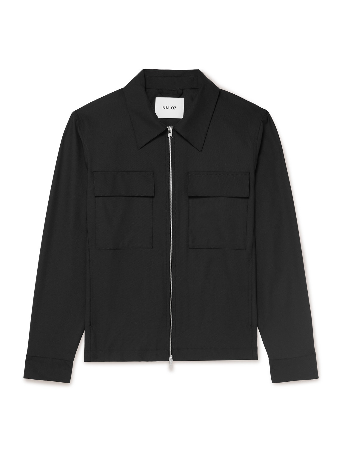 Nn07 Alban 1088 Recycled Grain De Poudre Overshirt In Black