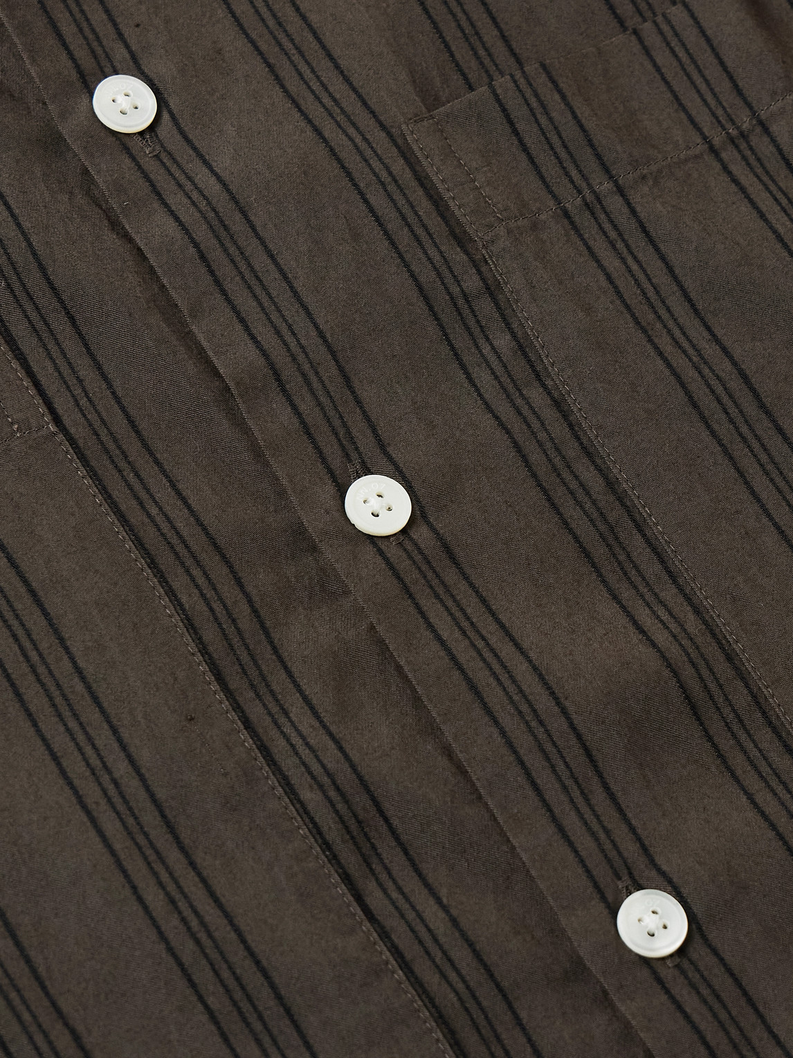 Nn07 Freddy 50010 Striped Tencel™ Modal-blend Twill Shirt In Brown