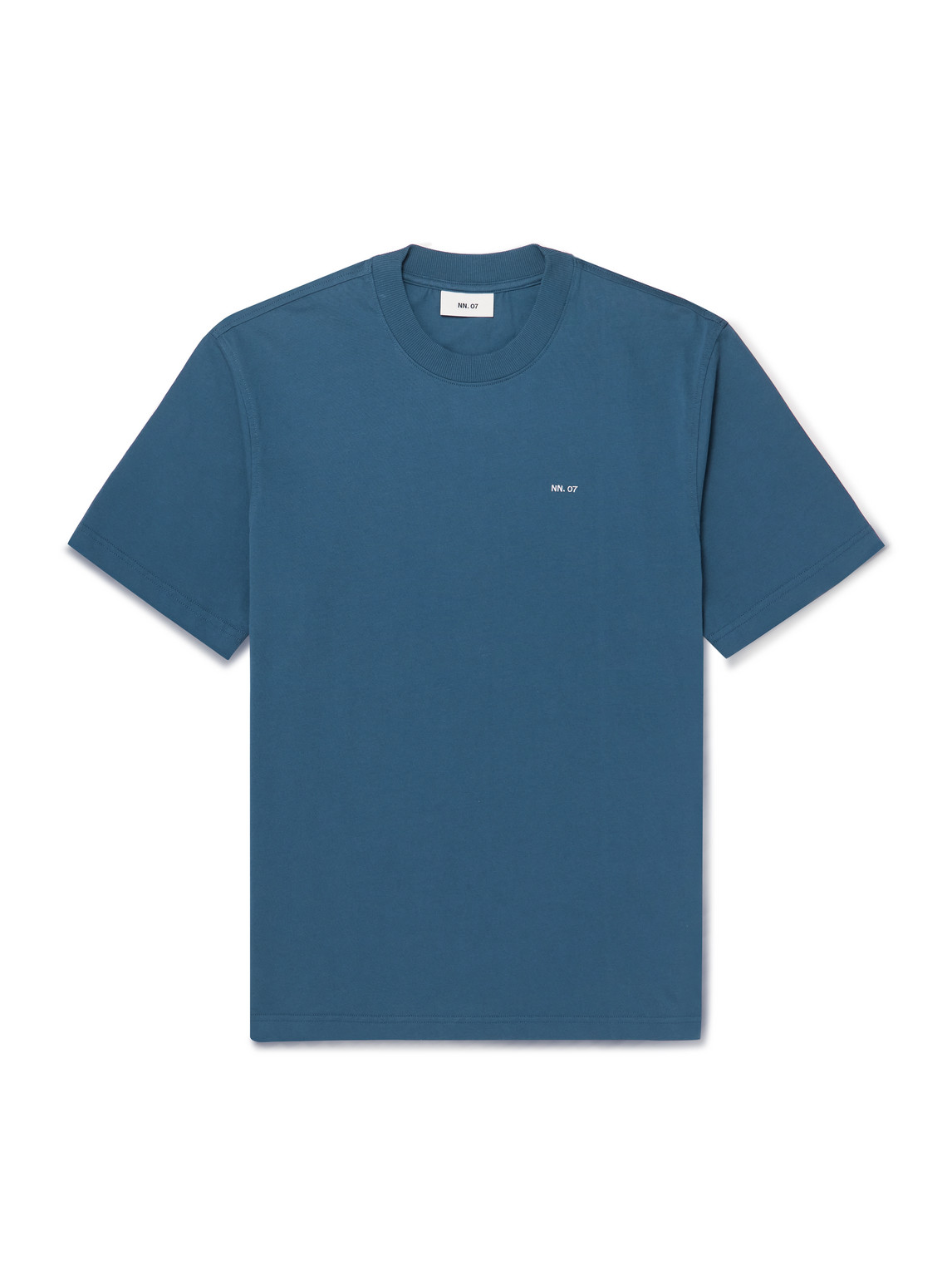Nn07 Adam 3209 Logo-embroidered Pima Cotton-jersey T-shirt In Blue
