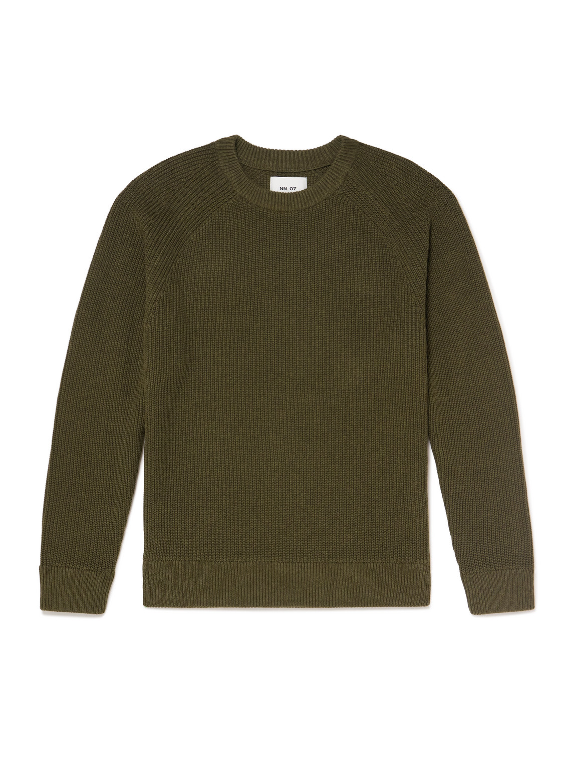 Nn07 Jacobo 6470 Ribbed Cotton Sweater In Green