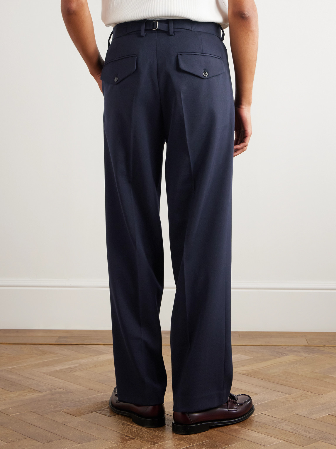 Nn07 Justin 10002 Straight-leg Pleated Wool-blend Twill Suit Trousers In Blue