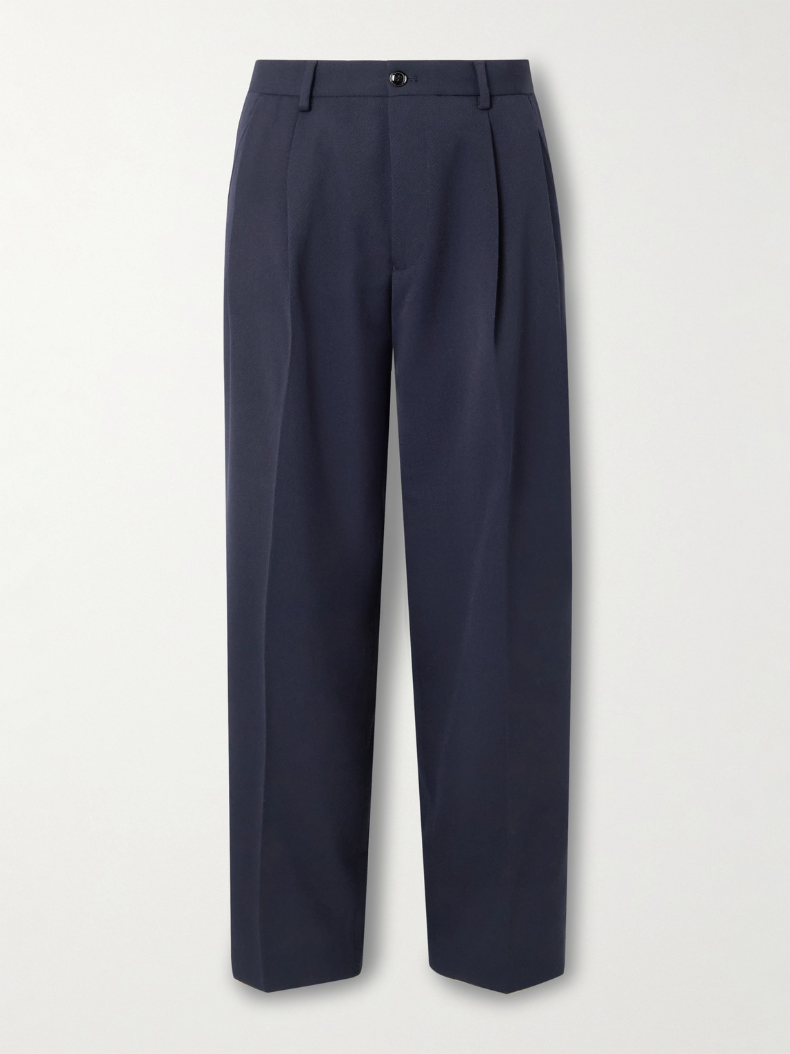 Nn07 Justin 10002 Straight-leg Pleated Wool-blend Twill Suit Trousers In Blue