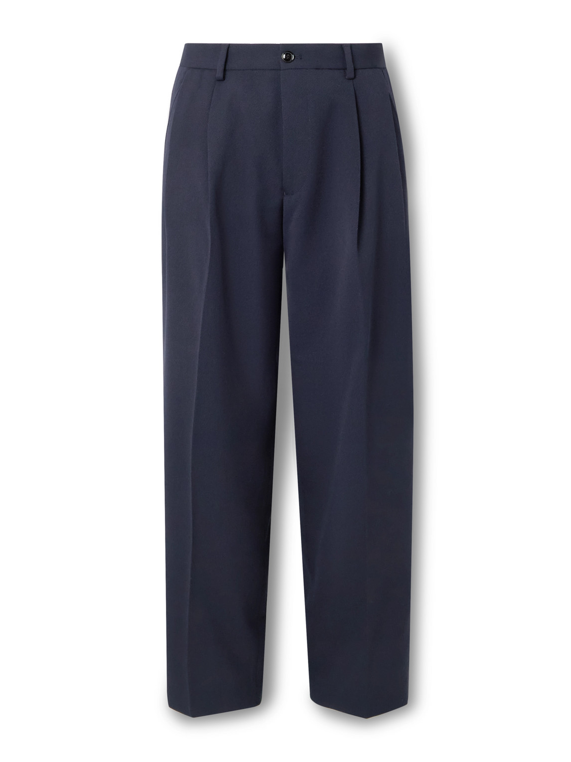 Nn07 Justin 10002 Straight-leg Pleated Wool-blend Twill Suit Trousers In Blue