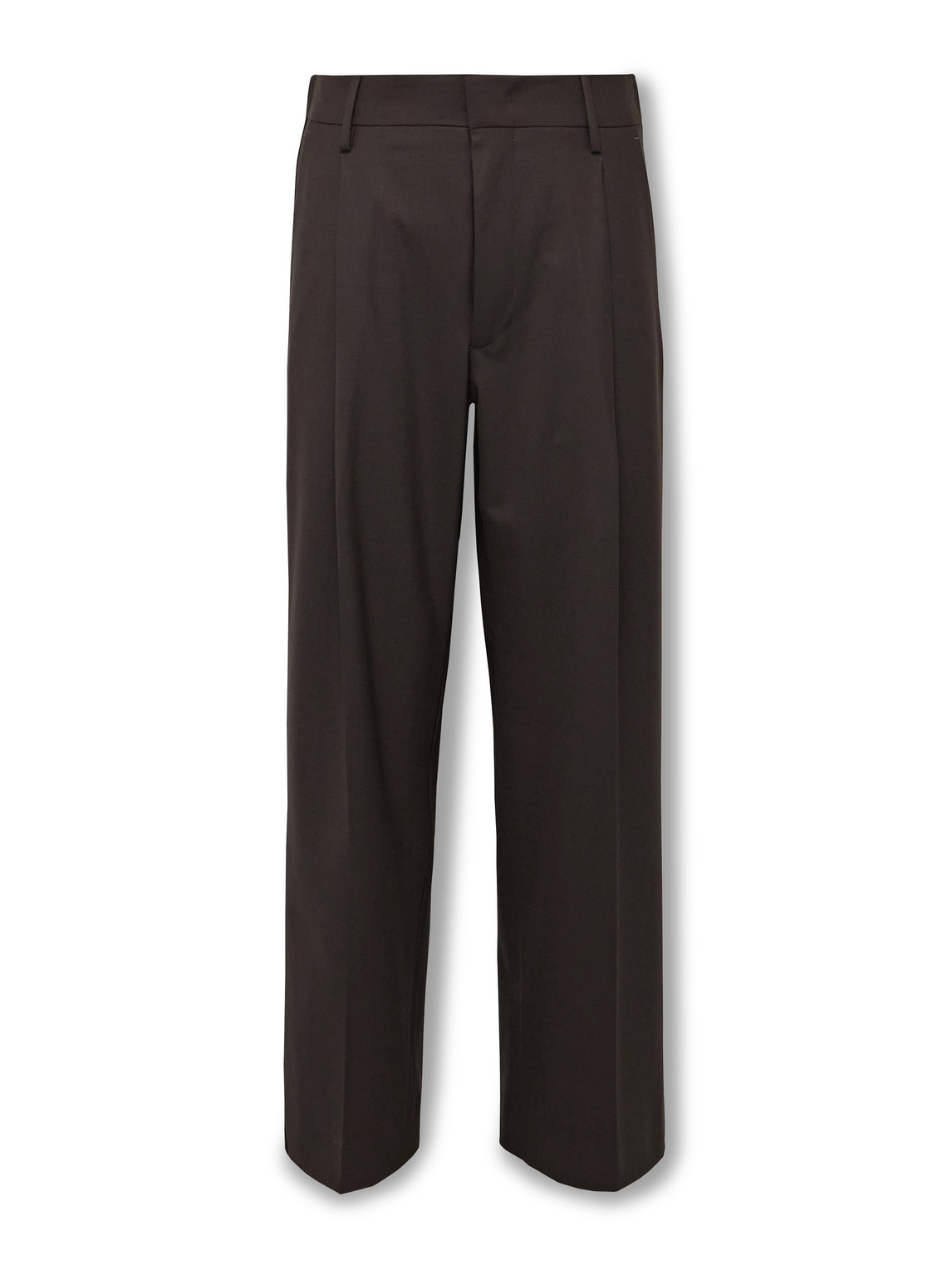 Nn07 Kay 1088 Straight-leg Pleated Recycled-woven Trousers In Brown
