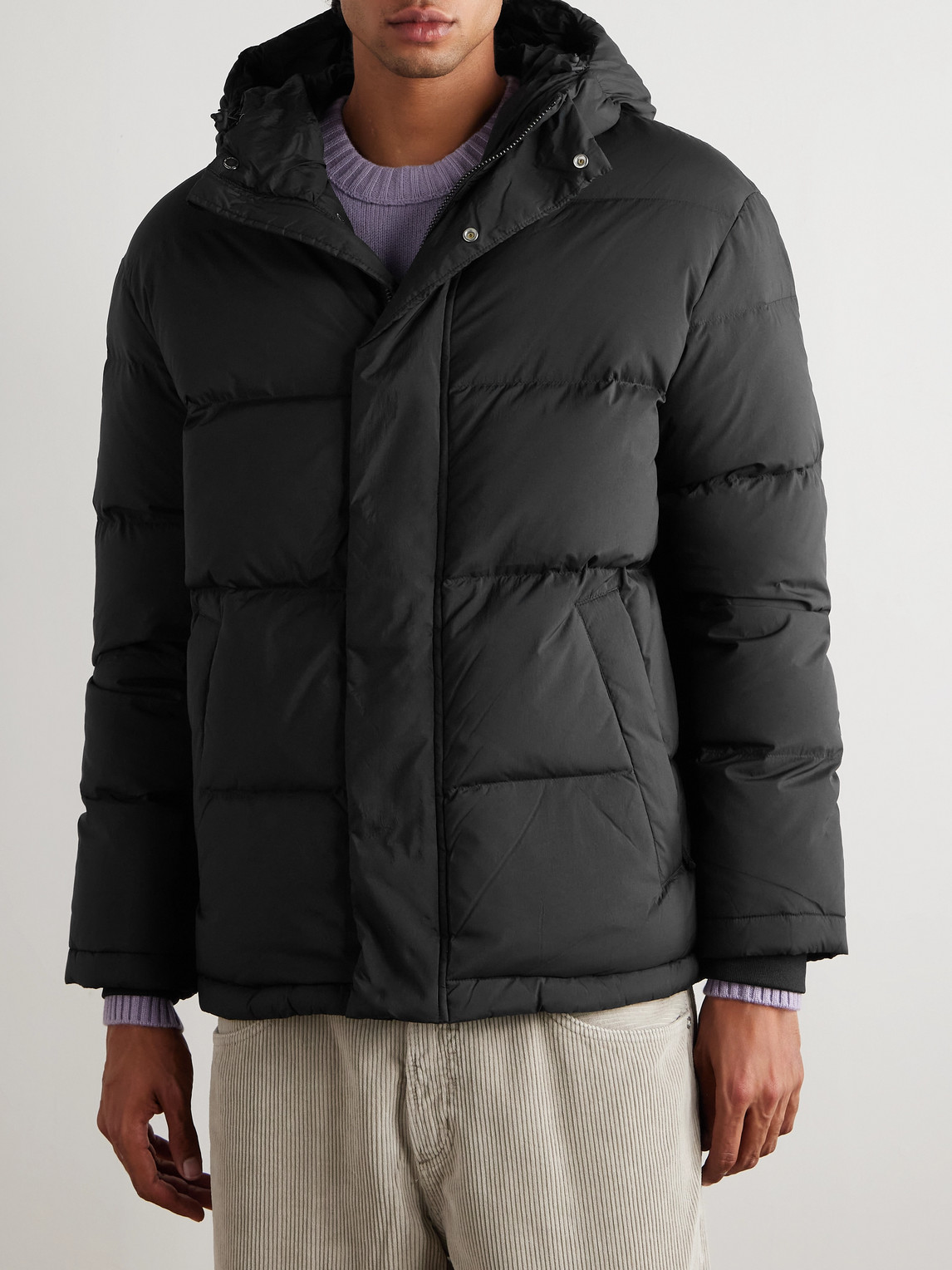  Nn07 - Matthew 8245 Quilted Padded Recycled-shell Hooded Jacket - Men - Black - S 