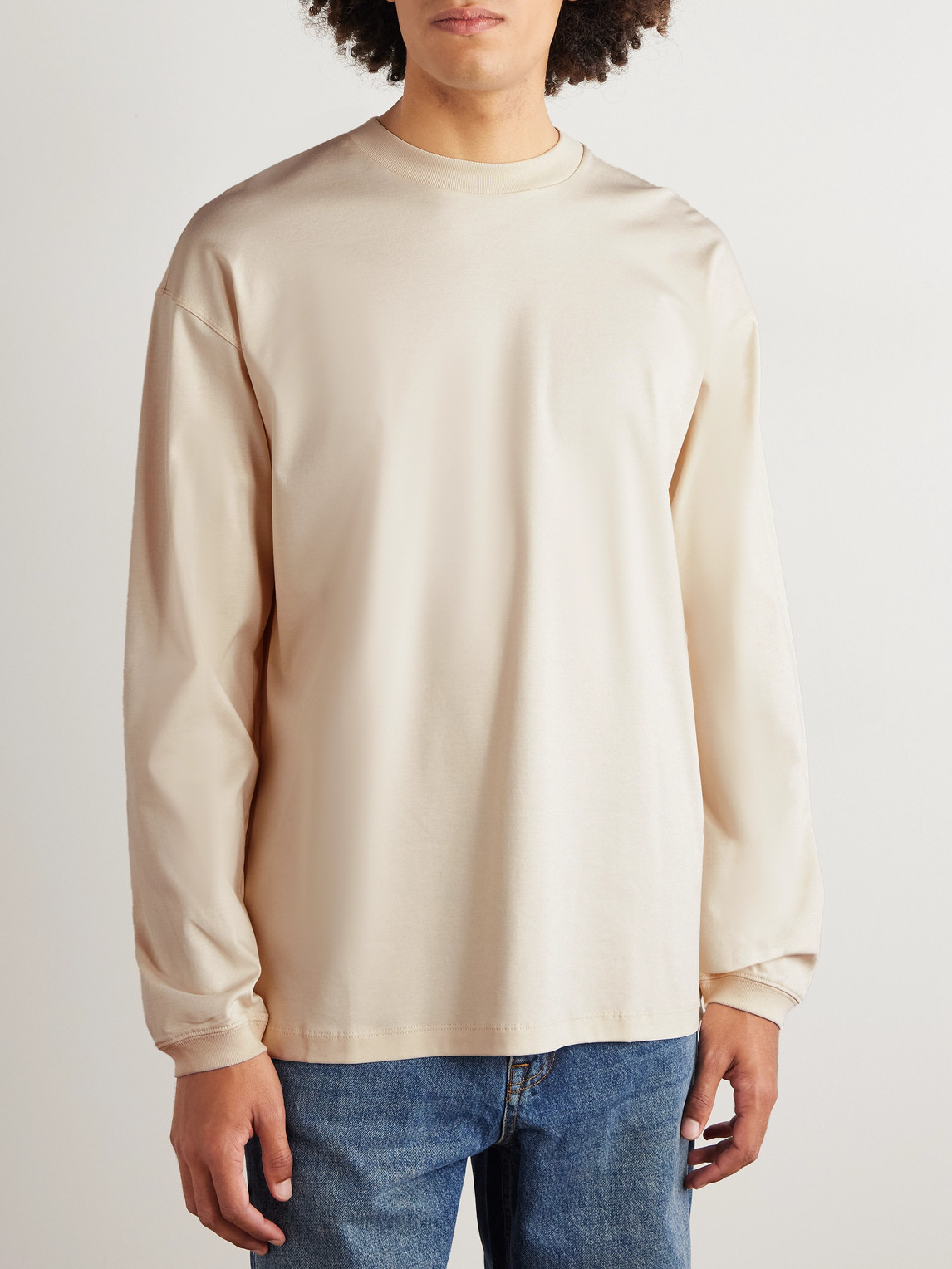 Nn07 Lionel 3525 Organic Cotton-jersey T-shirt In Neutral