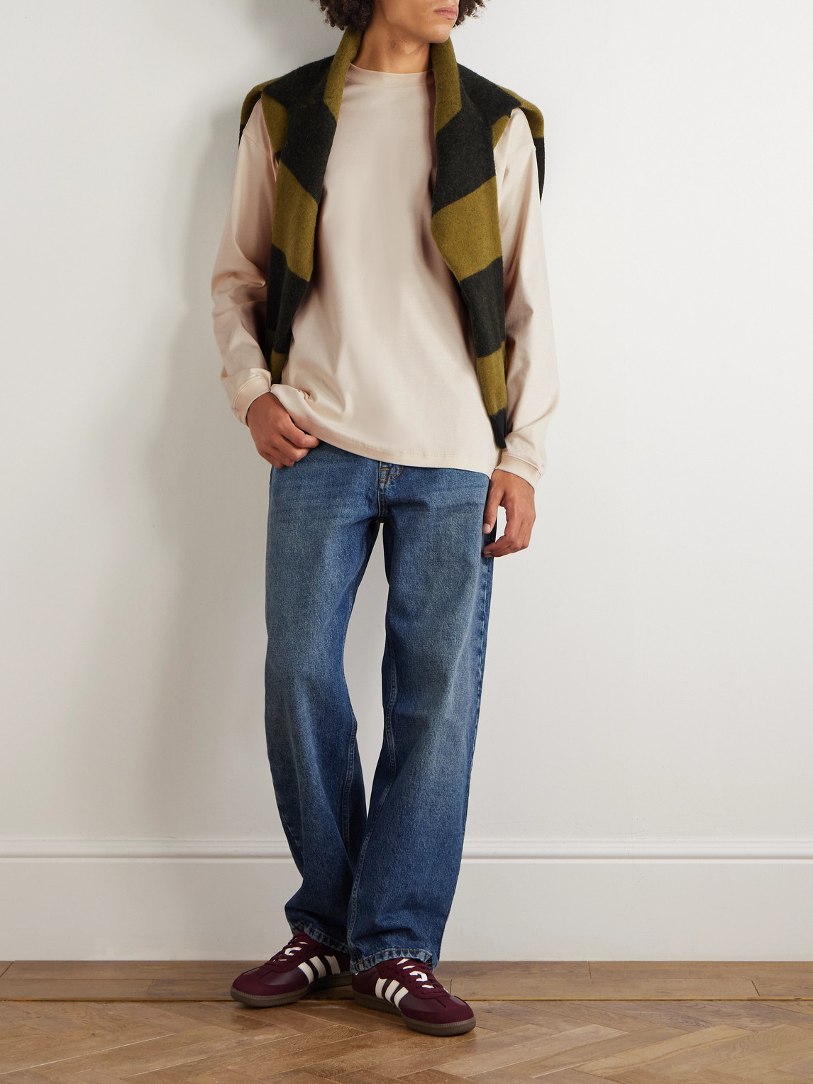 Nn07 Lionel 3525 Organic Cotton-jersey T-shirt In Neutral