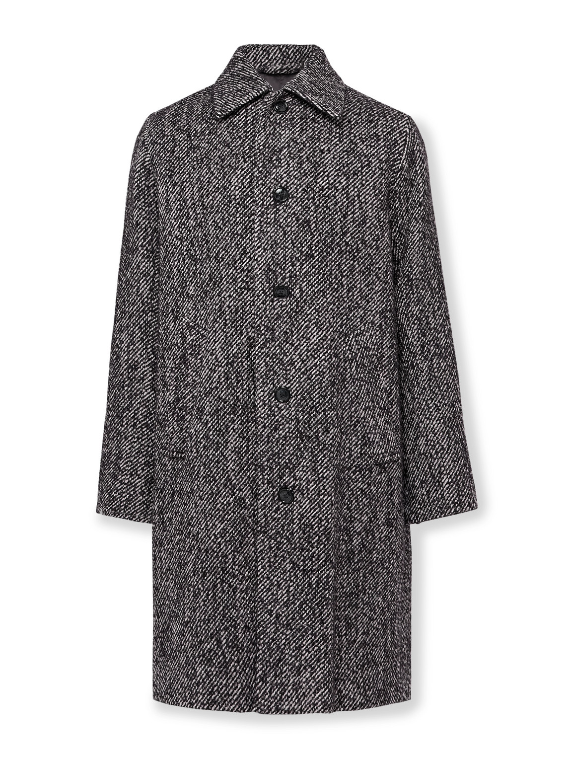 Nn07 Franco 8439 Tweed Overcoat In Gray