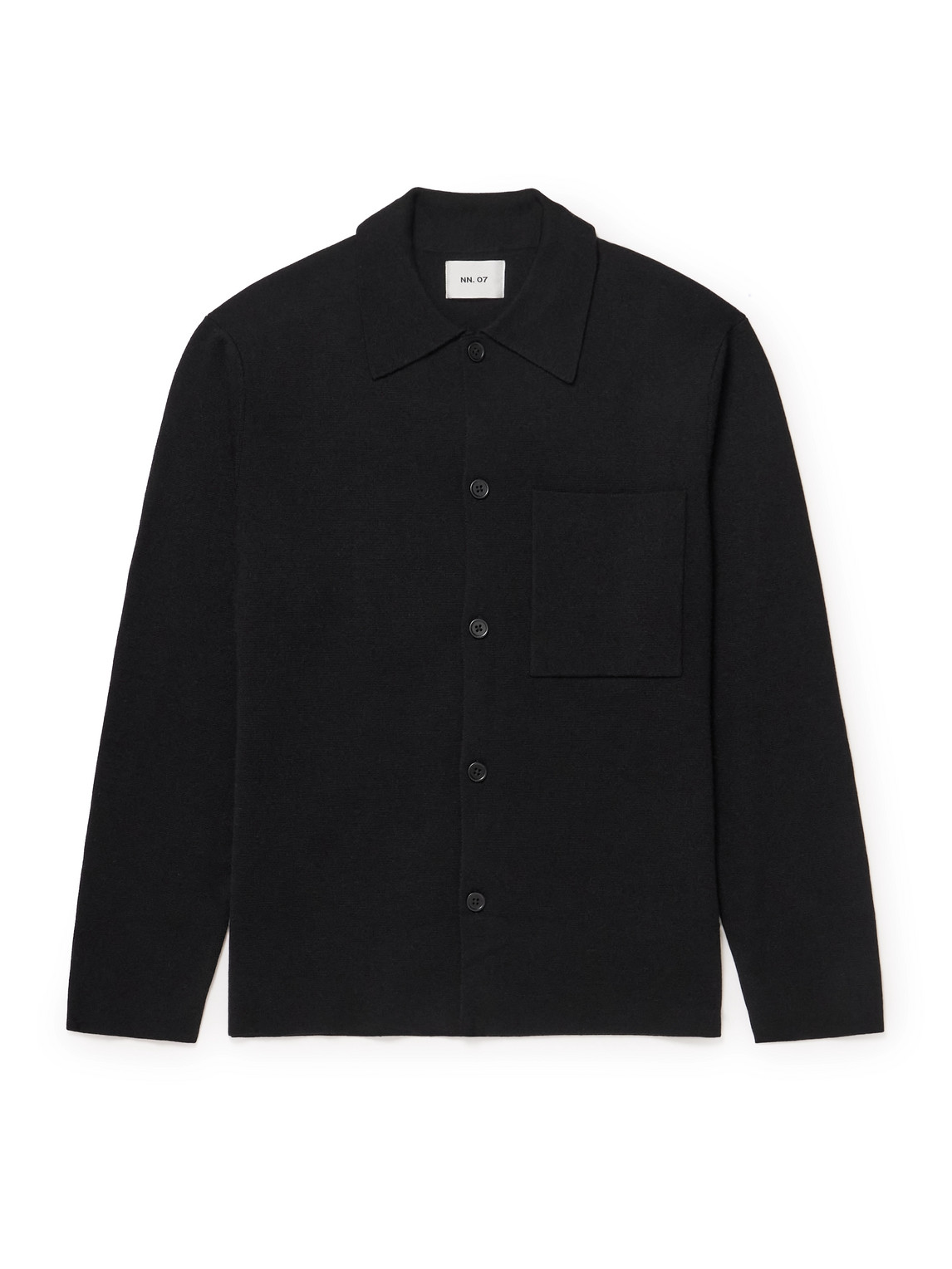 Nn07 Jonas 6530 Knitted Overshirt In Black