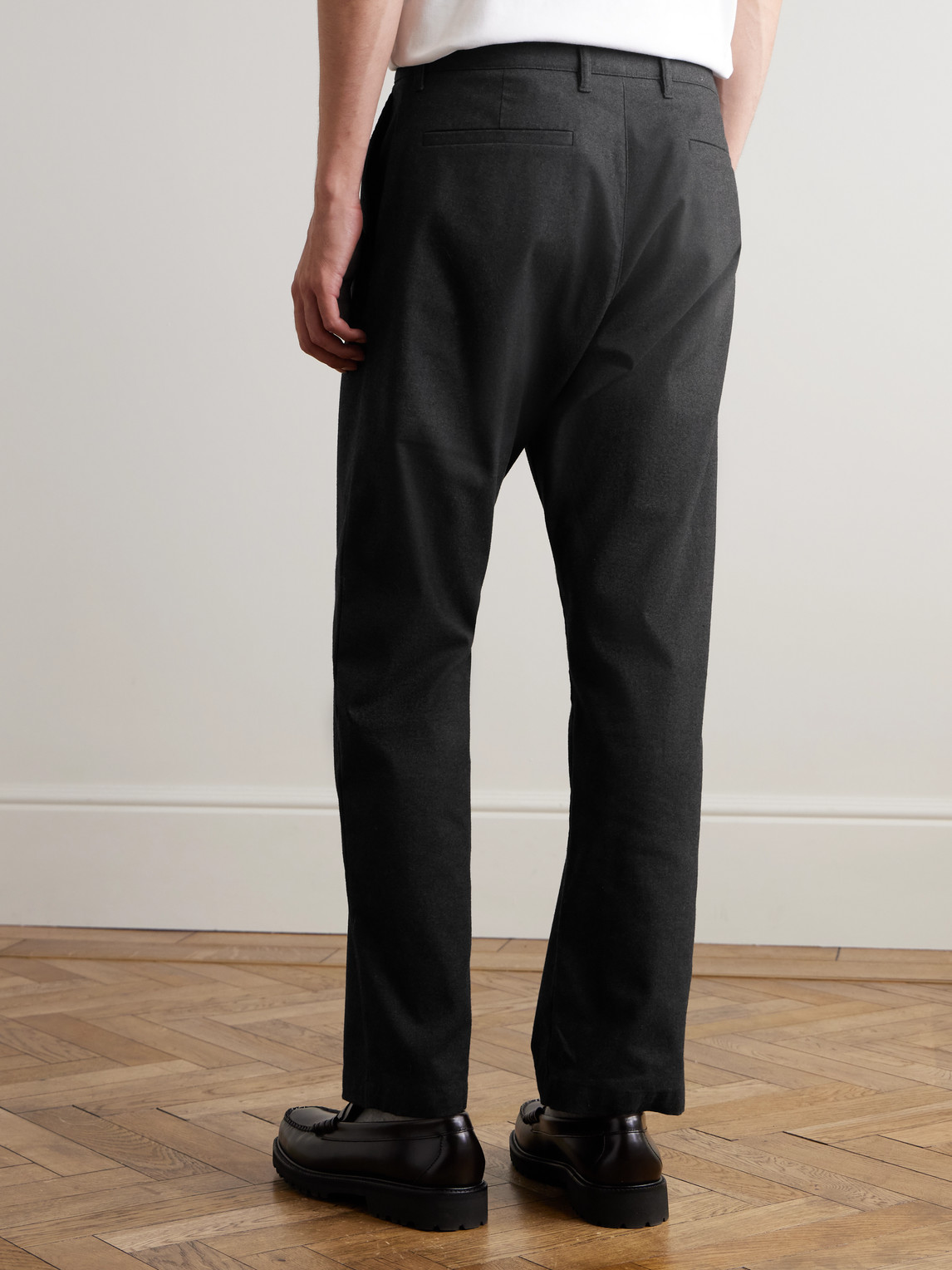 Nn07 Aden 1067 Straight-leg Recycled Grain De Poudre Trousers In Black