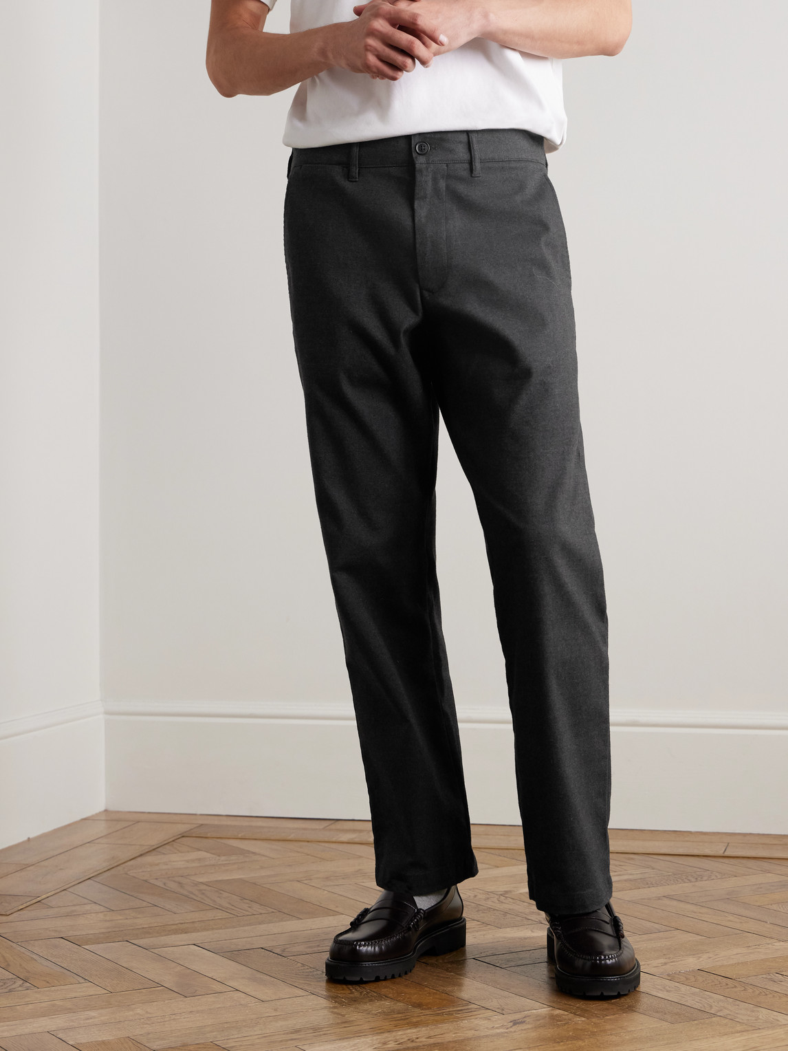 Nn07 Aden 1067 Straight-leg Recycled Grain De Poudre Trousers In Black