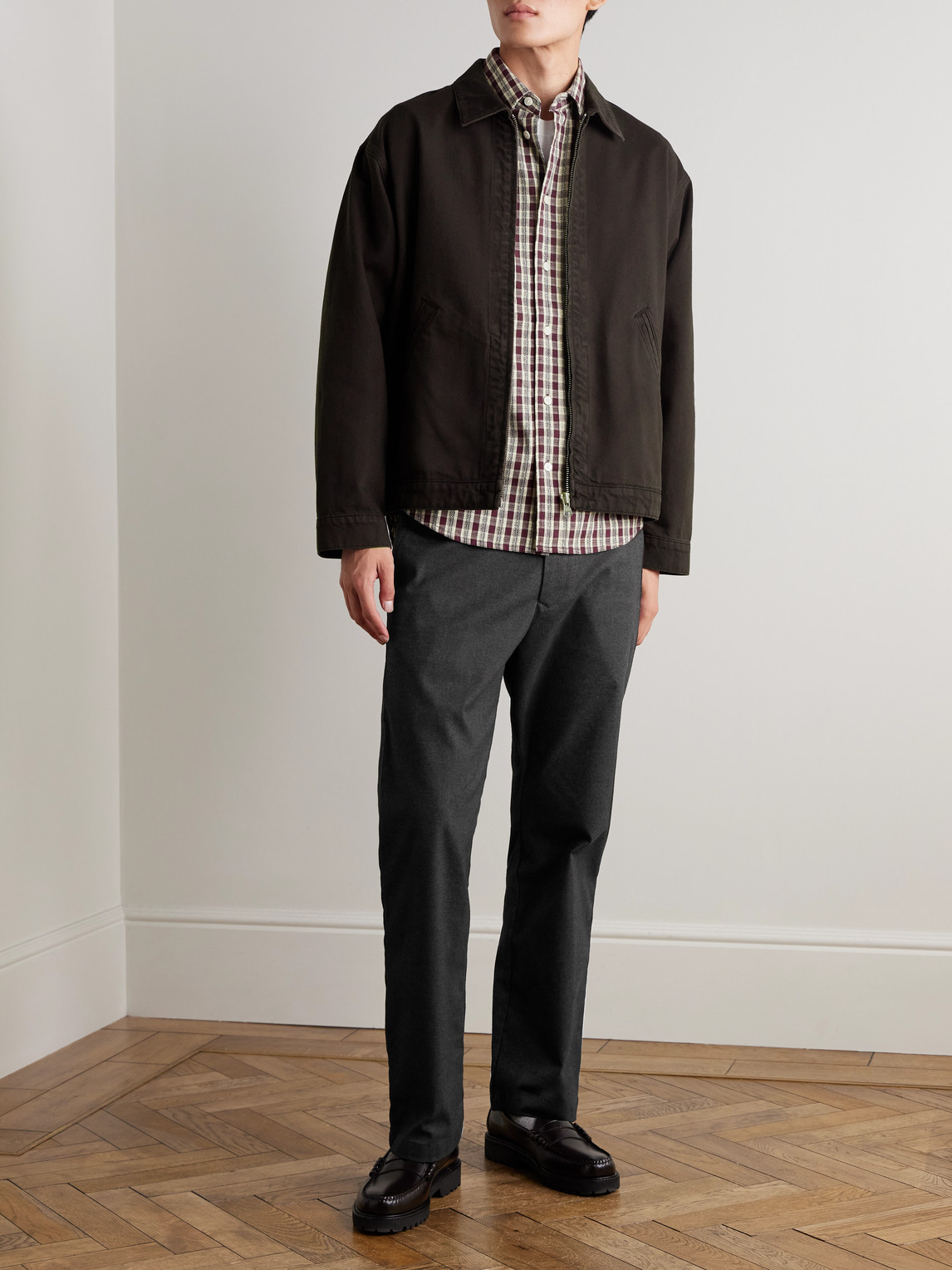 Nn07 Aden 1067 Straight-leg Recycled Grain De Poudre Trousers In Black