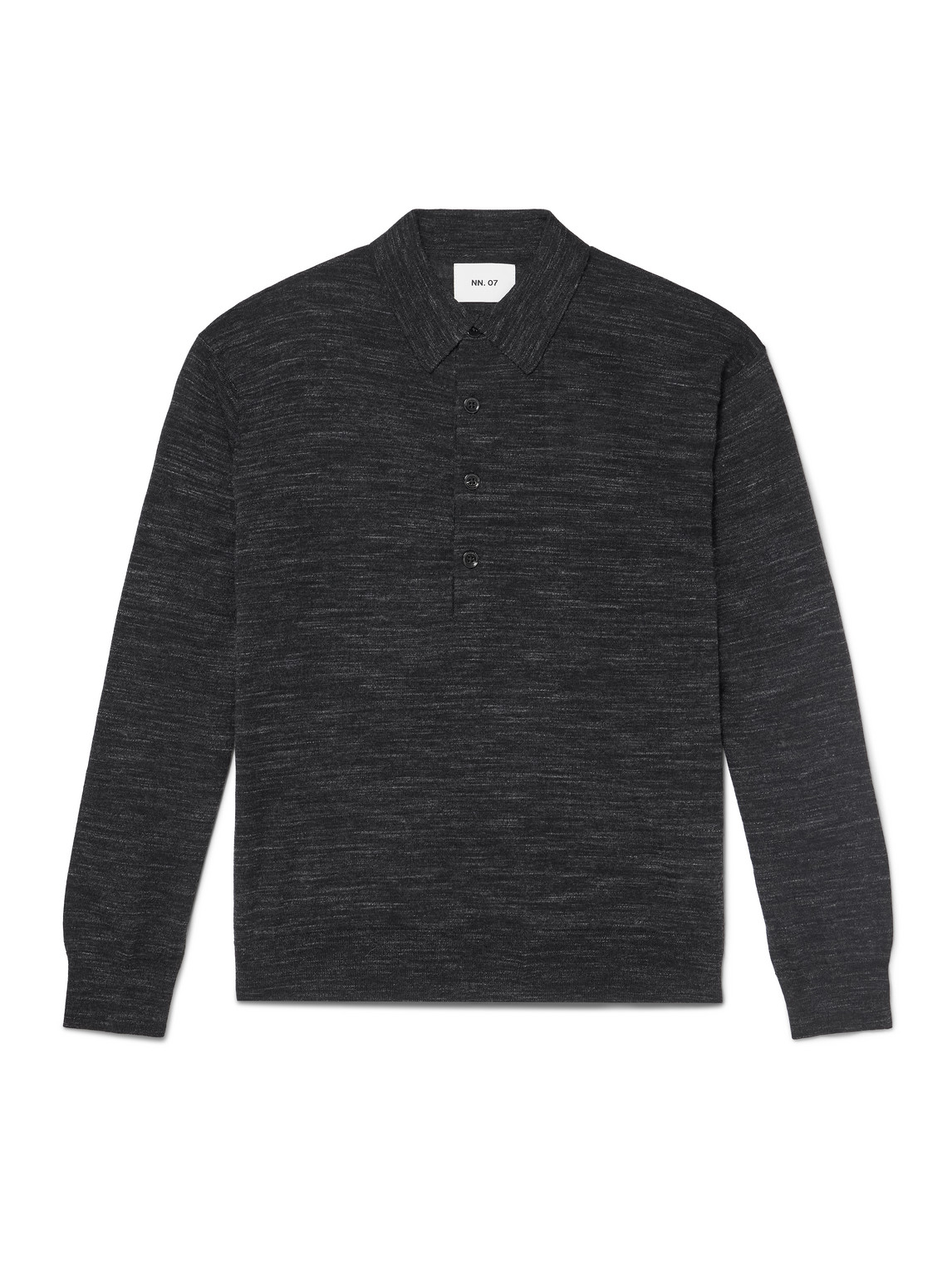 Nn07 Raymond 60010 Space-dyed Wool Polo Shirt In Black