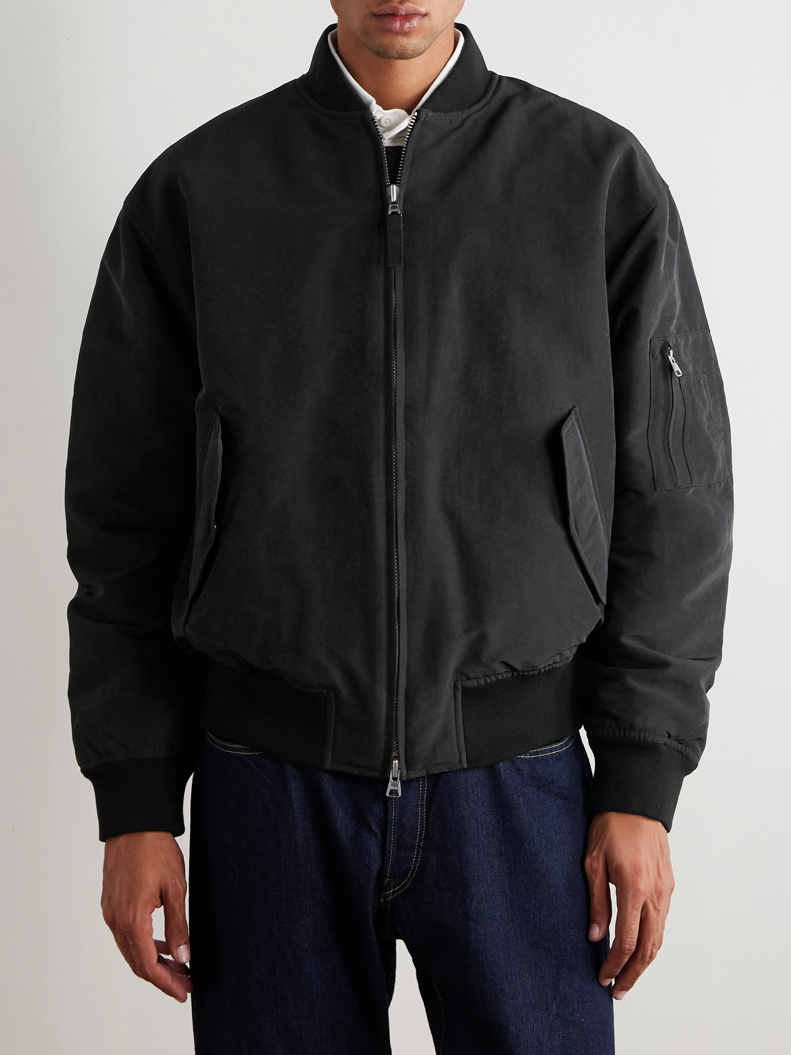 Nn07 Atlas 8264 Shell Bomber Jacket In Black