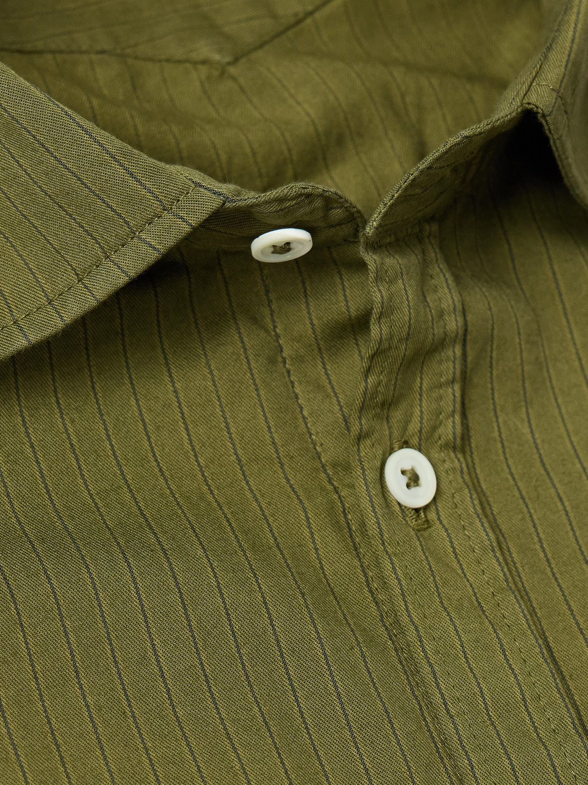 Massimo Alba Striped Cotton Shirt In Green