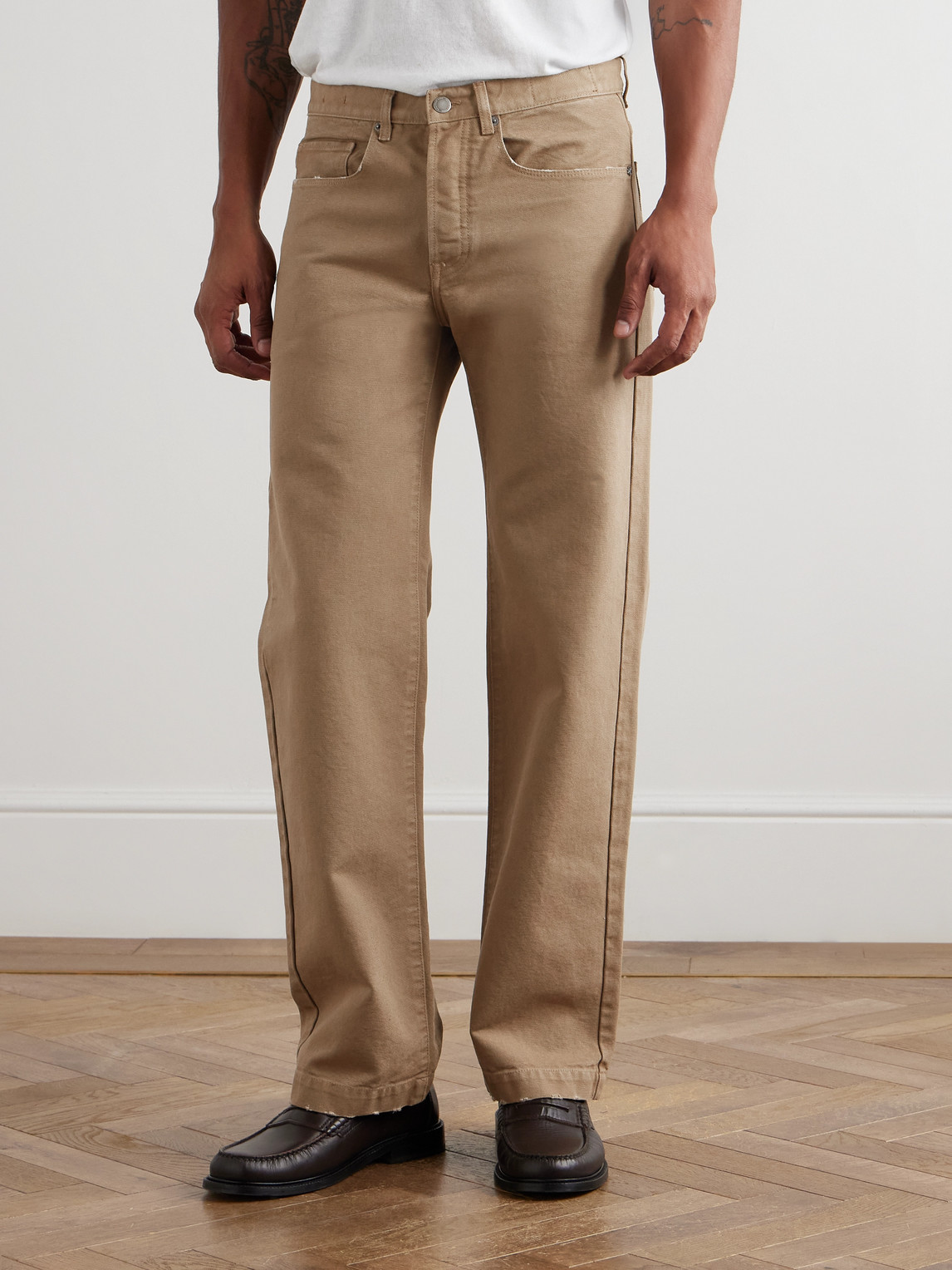 Massimo Alba Oceano Straight-leg Selvedge Jeans In Brown