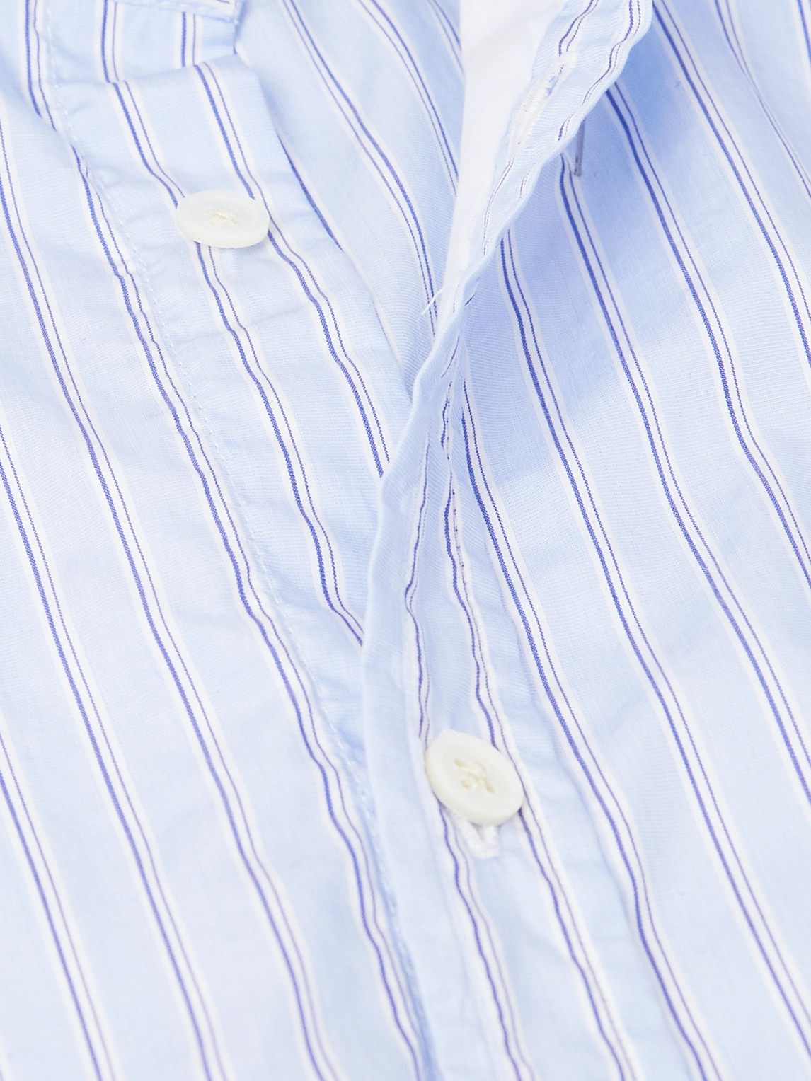 Massimo Alba Genova Striped Cotton-voile Shirt In Blue