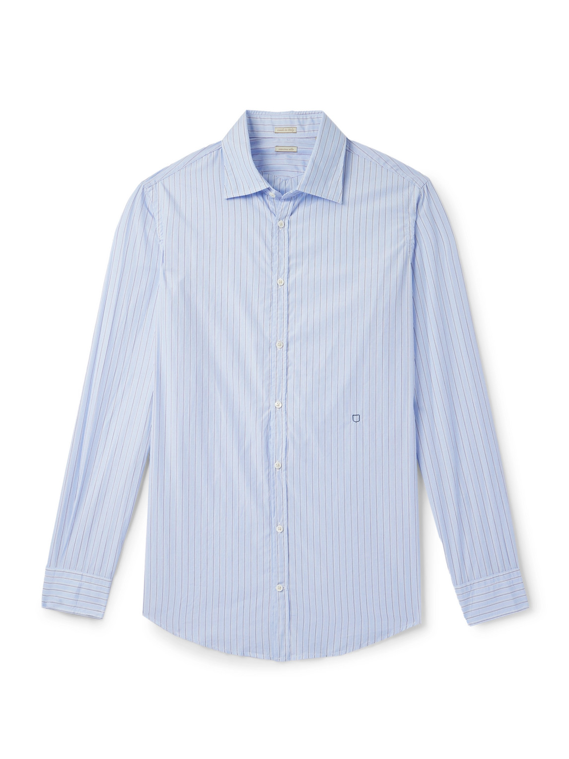 Massimo Alba Genova Striped Cotton-voile Shirt In Blue