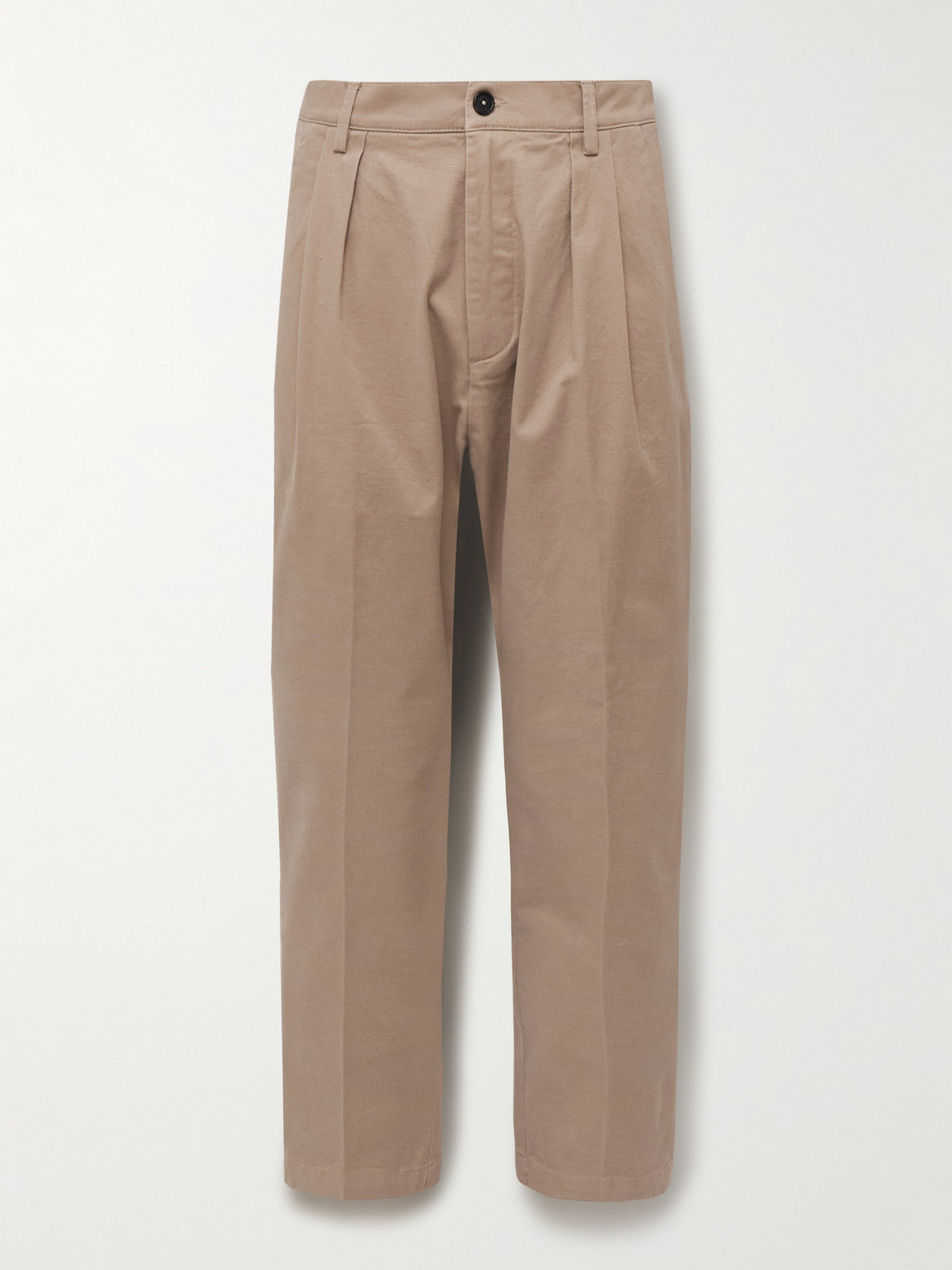 Massimo Alba Stan Tapered Pleated Cotton-twill Trousers In Brown