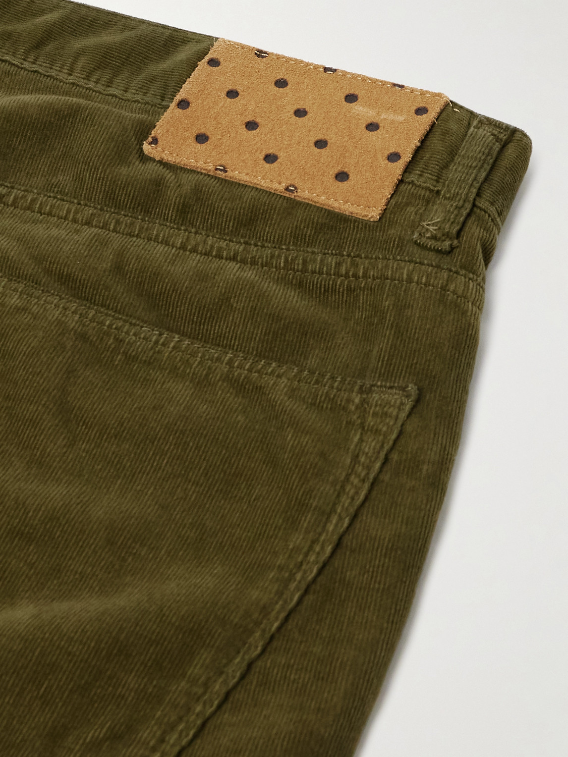 Massimo Alba Slim-fit Straight-leg Cotton-corduroy Trousers In Green