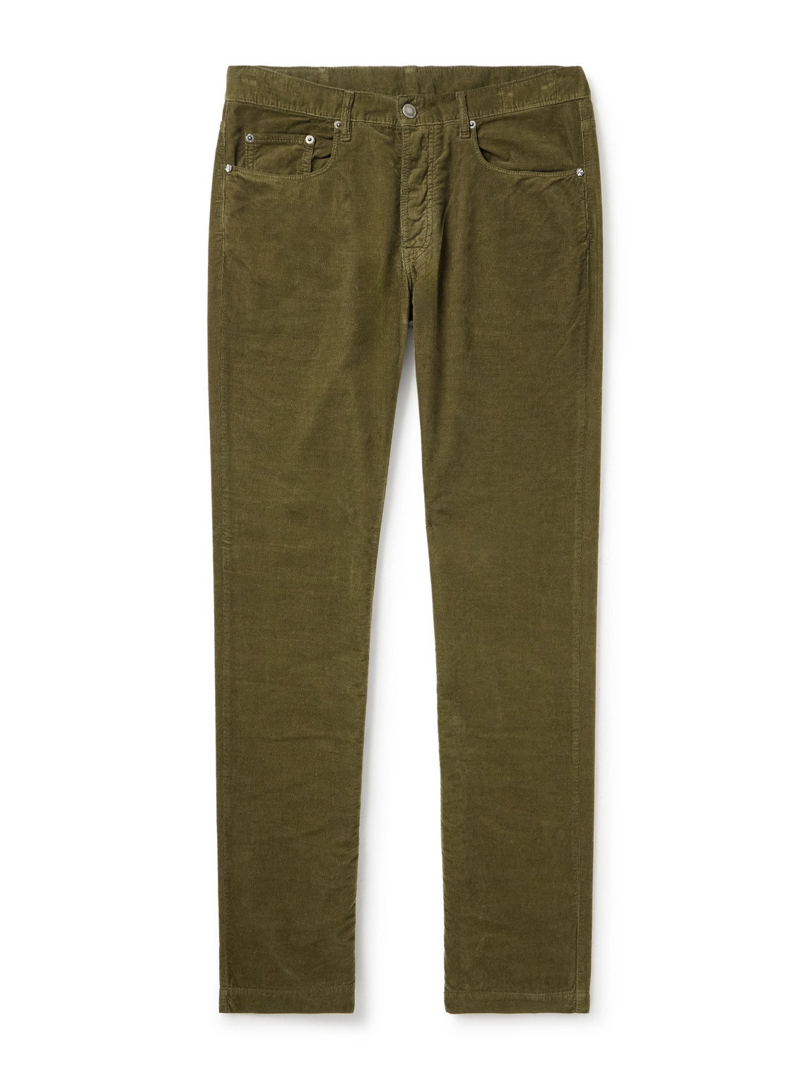 Massimo Alba Slim-fit Straight-leg Cotton-corduroy Trousers In Green