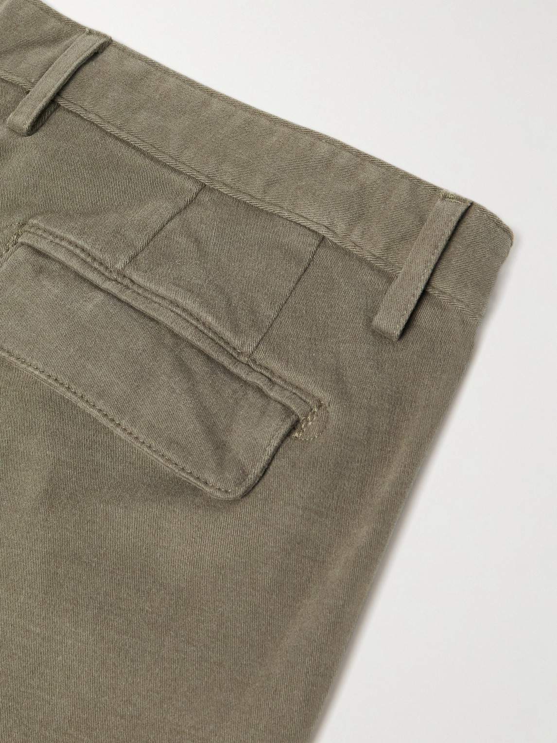 Massimo Alba Straight-leg Stretch-cotton Gabardine Trousers In Green