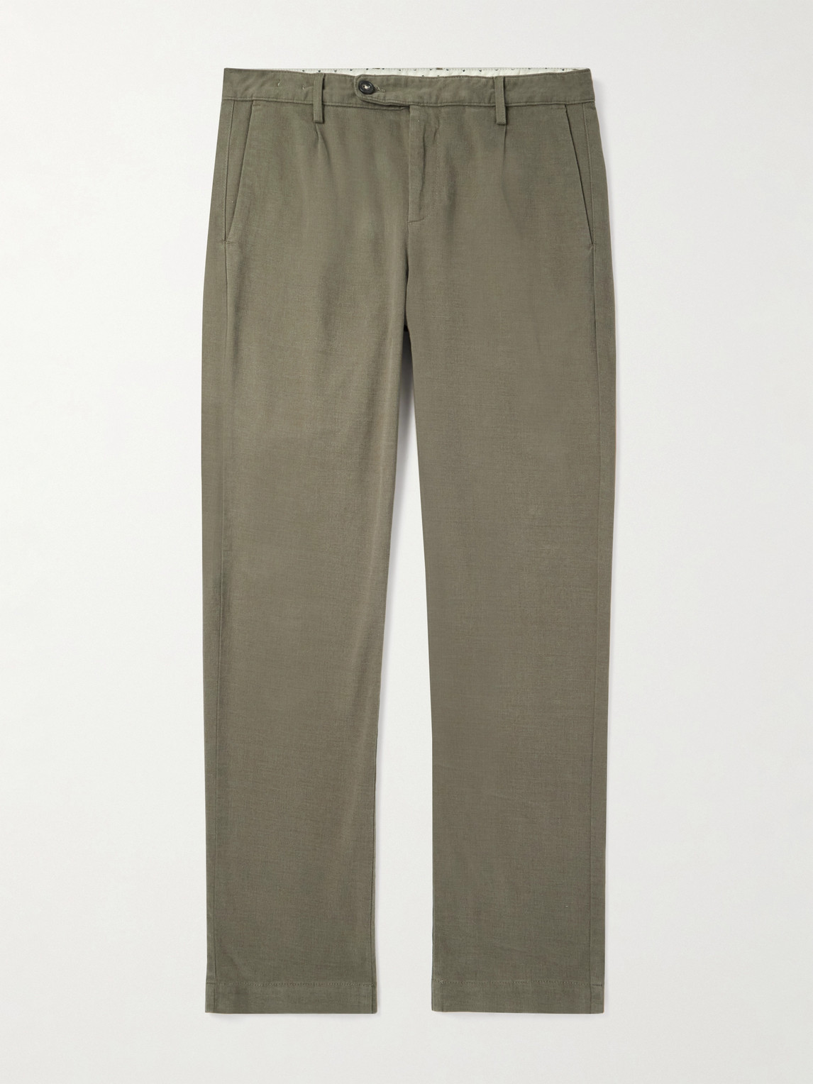 Massimo Alba Straight-leg Stretch-cotton Gabardine Trousers In Green