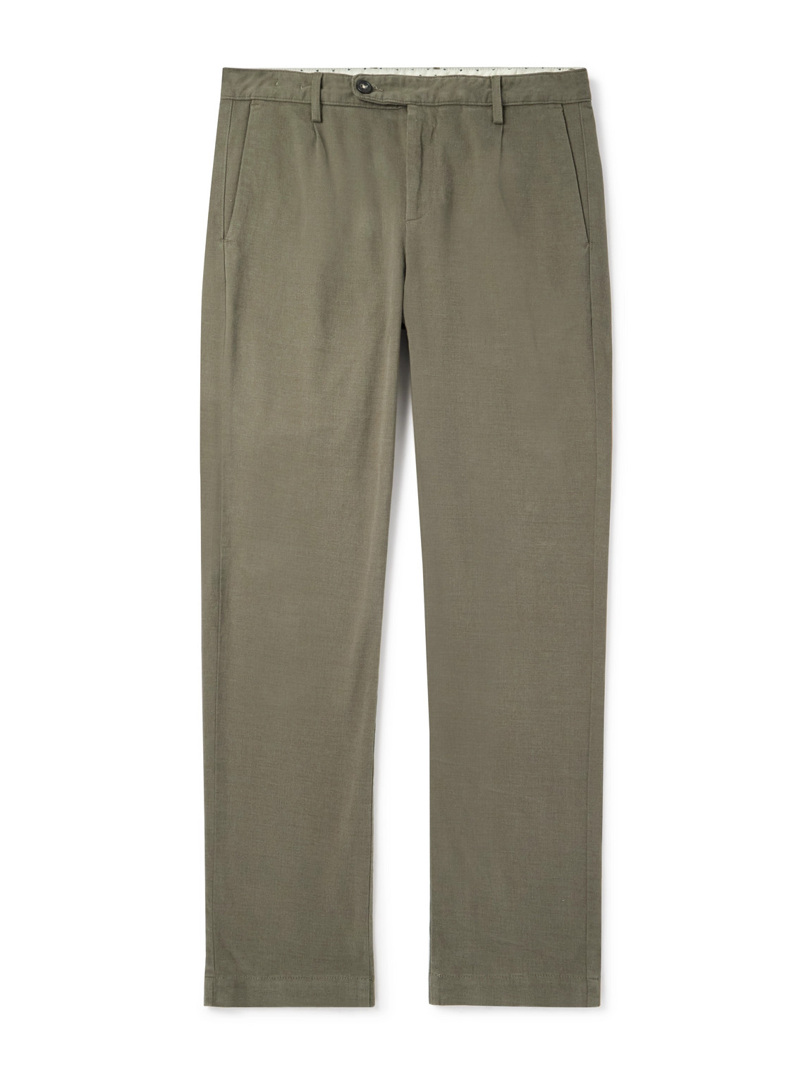 Massimo Alba Straight-leg Stretch-cotton Gabardine Trousers In Green