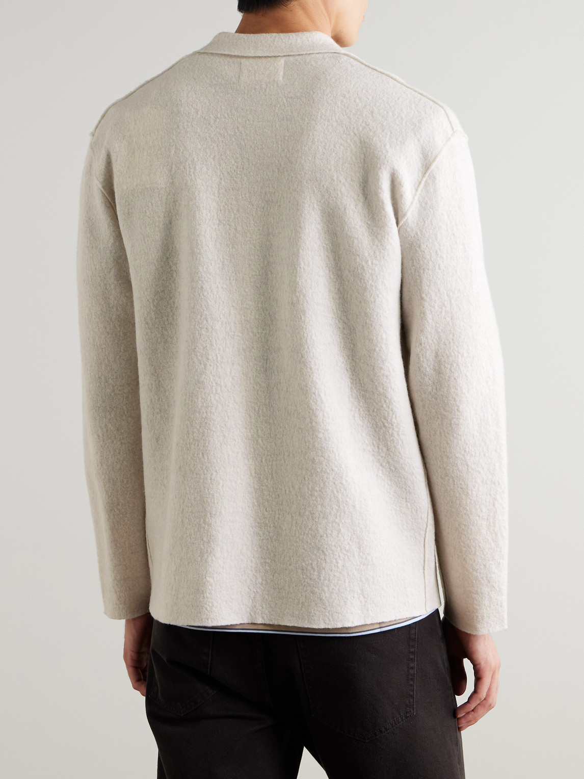  Nn07 - Jonas 6398 Brushed Merino Wool Overshirt - Men - Neutrals - M 